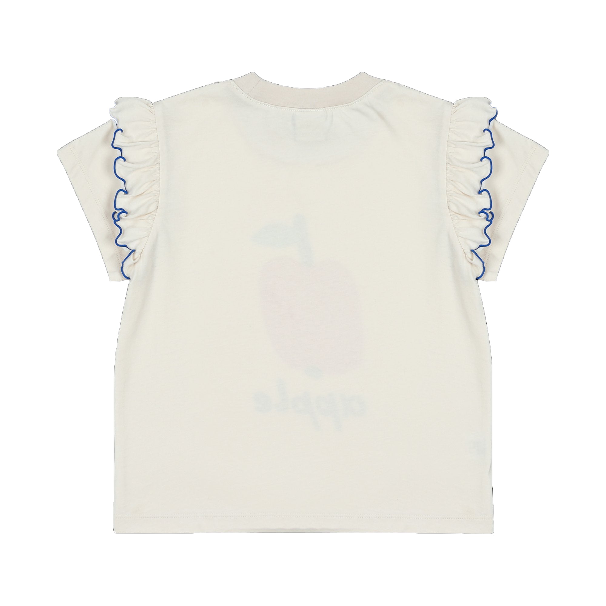 Girls Ivory Printed Cotton T-Shirt
