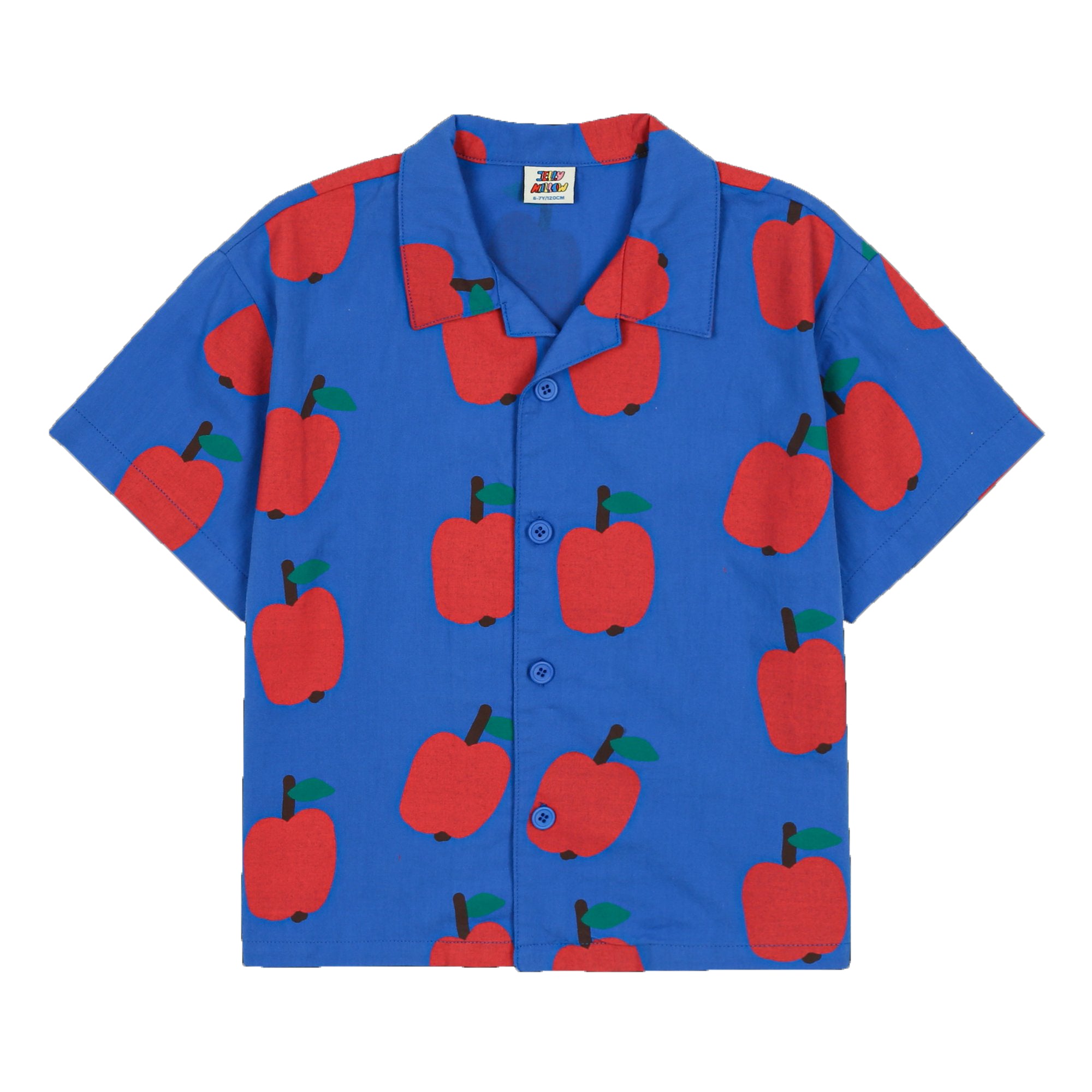 Boys & Girls Blue Printed Cotton Shirt