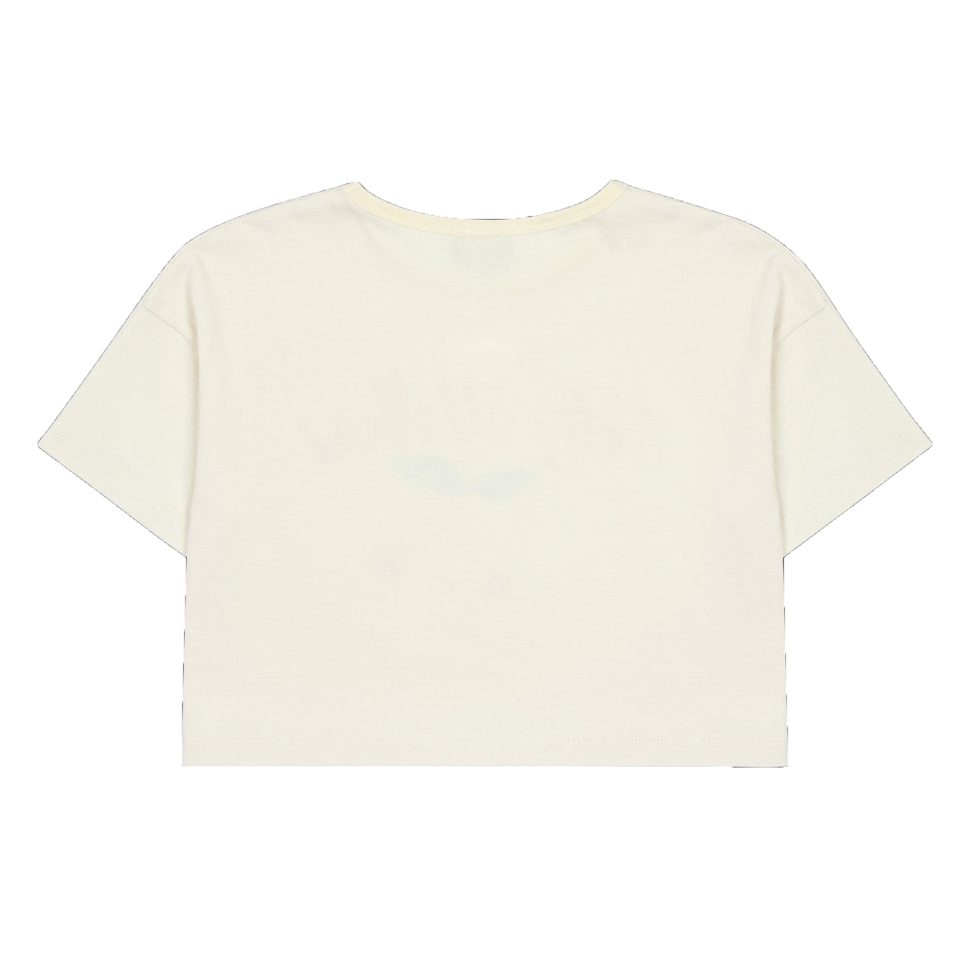 Girls Ivory Printed Logo Cotton T-Shirt