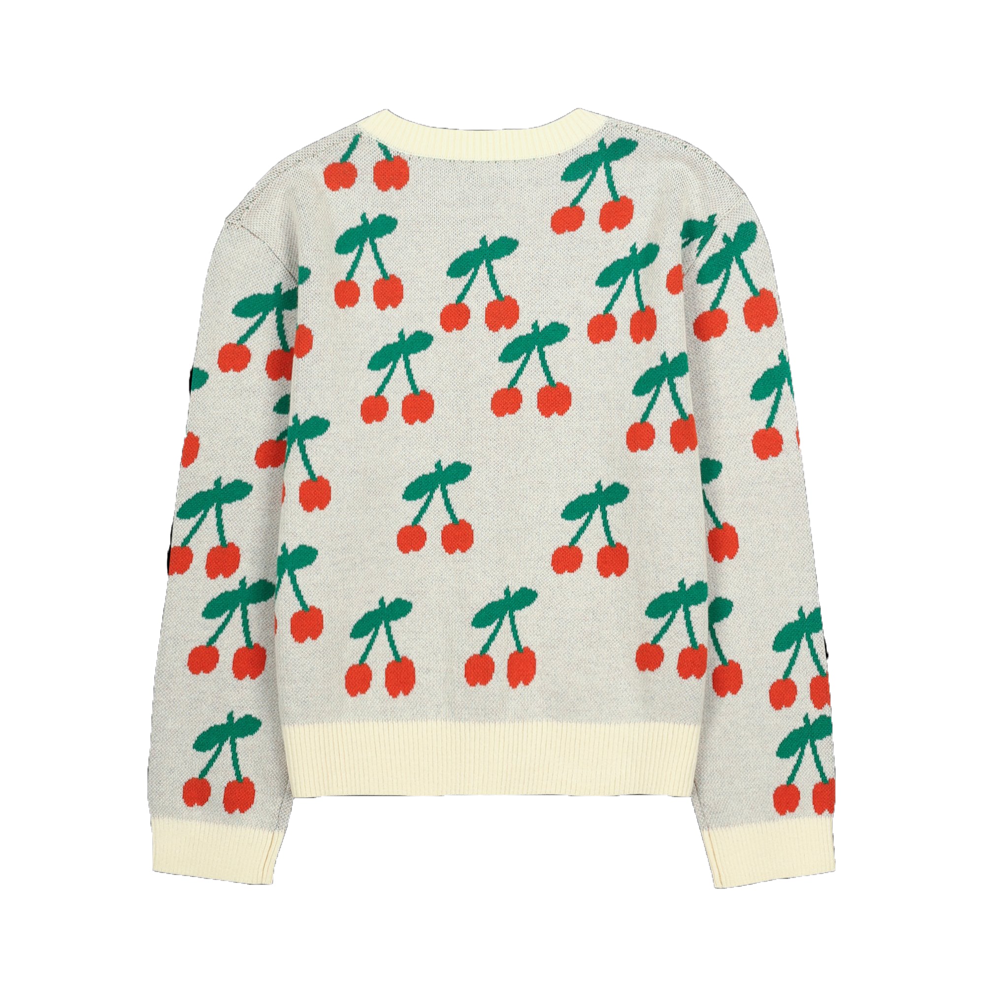 Girls Ivory Cherry Cotton Cardigan