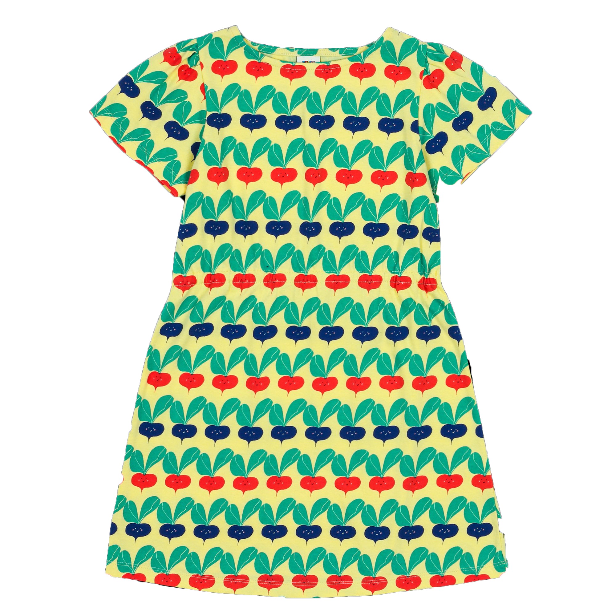 Girls Yellow Printed Radish Cotton Dress