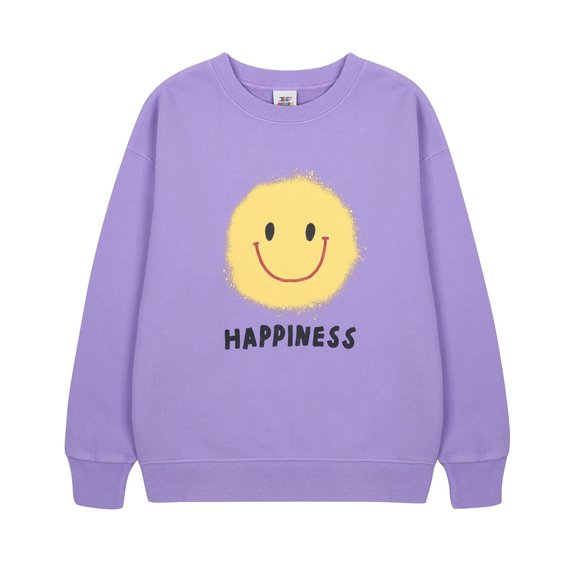 Boys & Girls Purple Smile Printed Cotton Sweatshirt