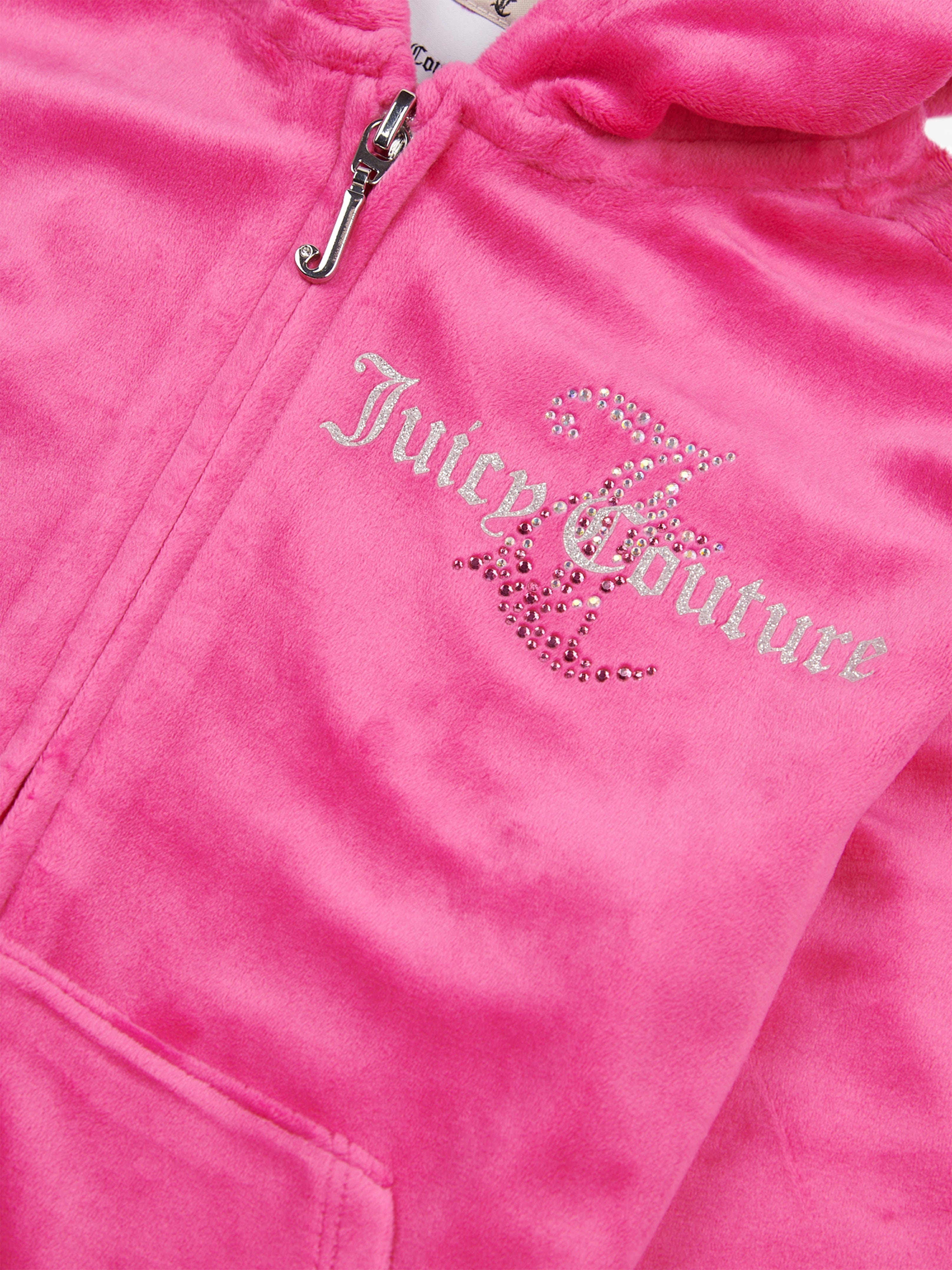 Juicy Couture Girls Diamante Logo Tracksuit in Pink