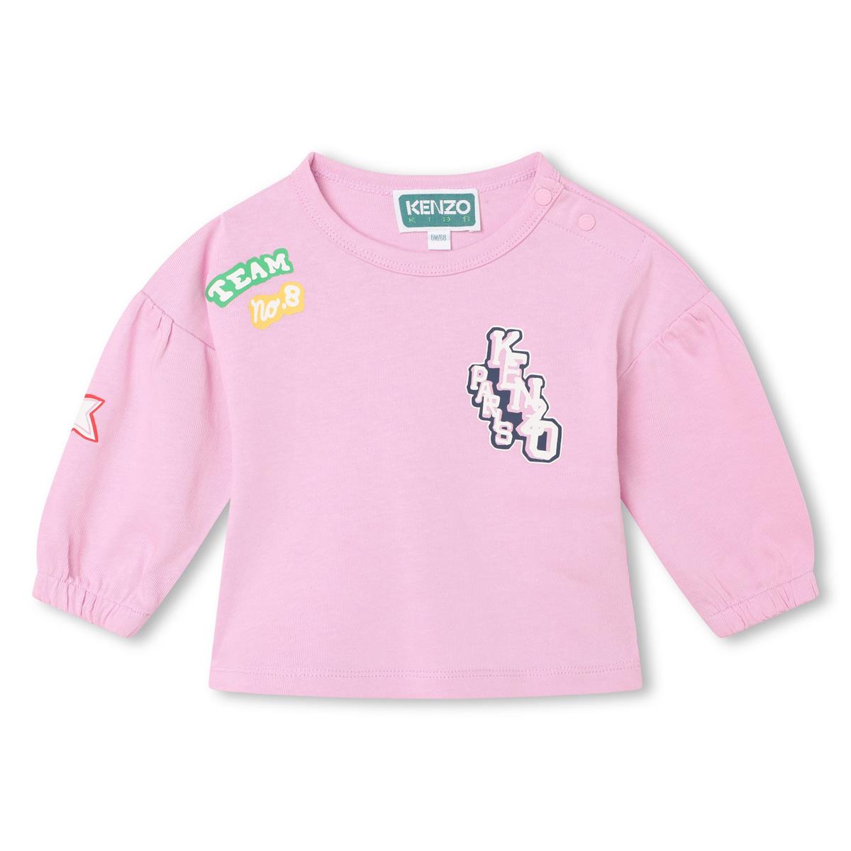 Baby Girls Pink Logo Cotton T-Shirt