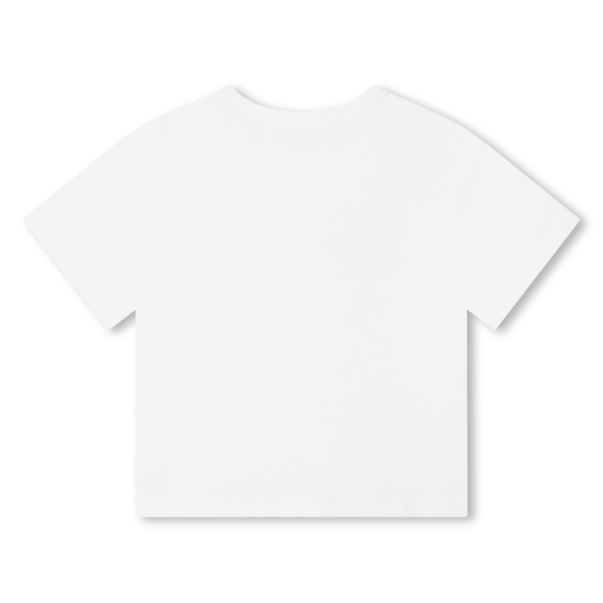 Baby Girls White Logo Cotton T-Shirt