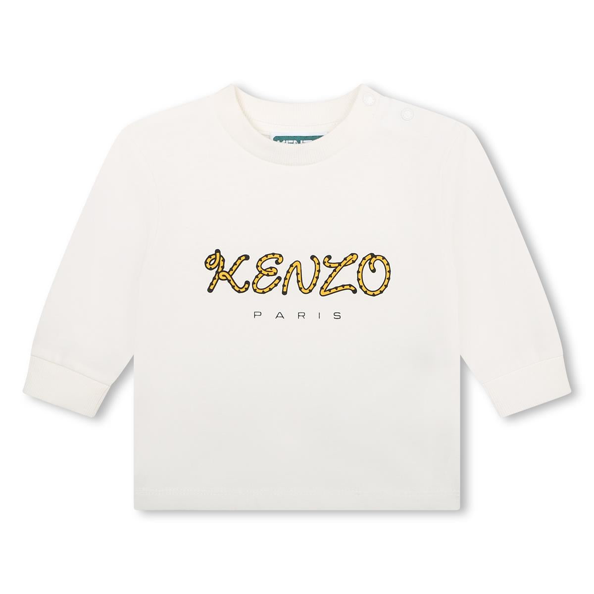 Baby Girls White Logo Cotton T-Shirt