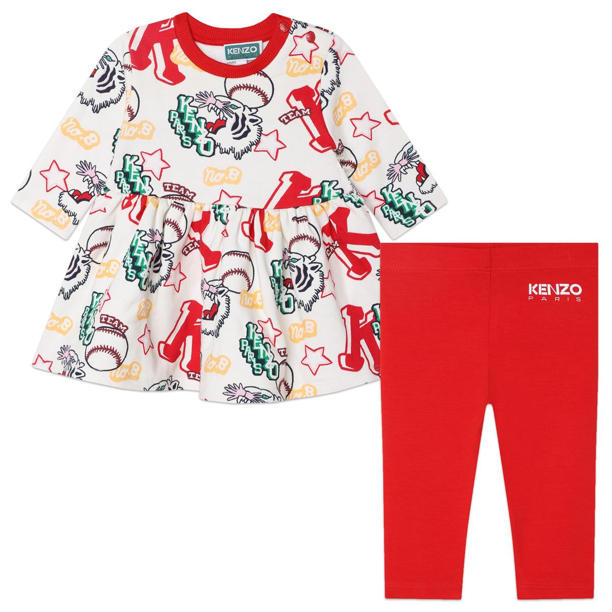 Baby Girls Red Printed Cotton Set