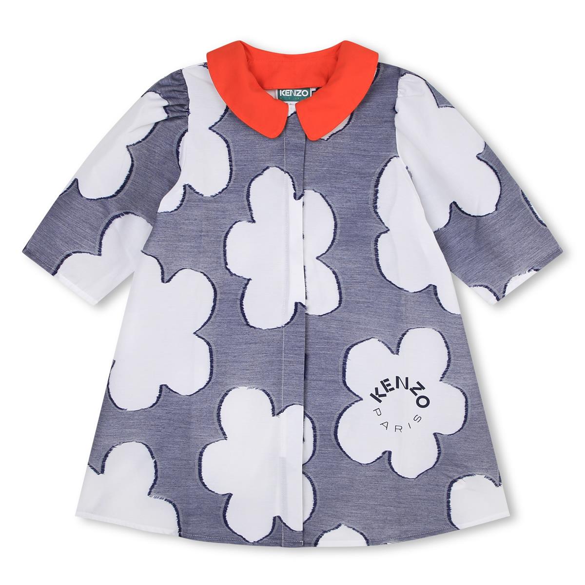 Girls Blue Flower Cotton Dress