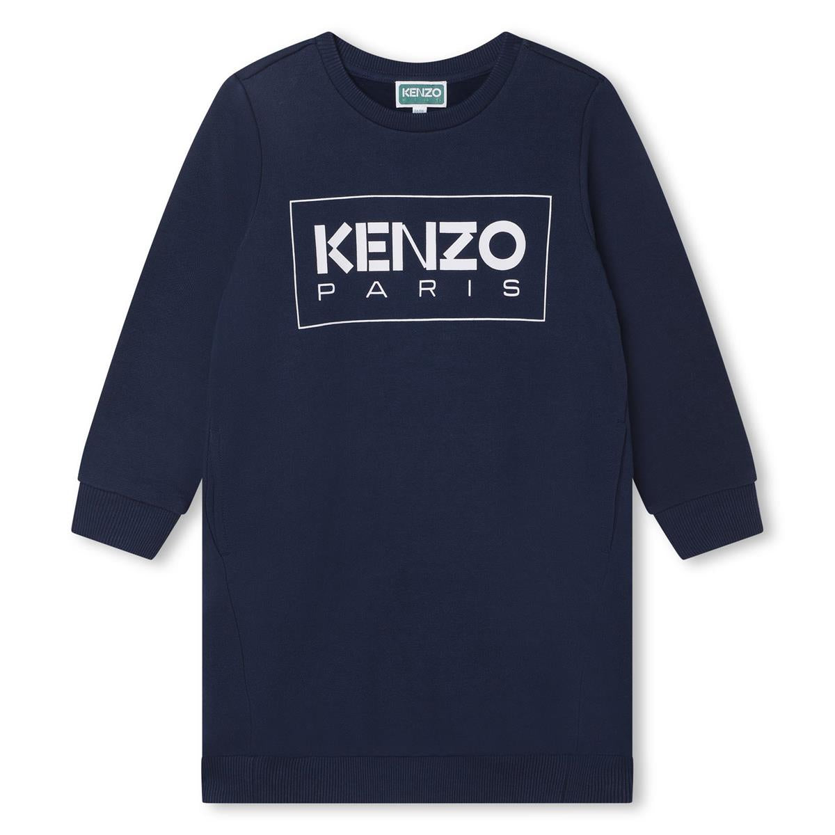 Girls Blue Logo Cotton Dress