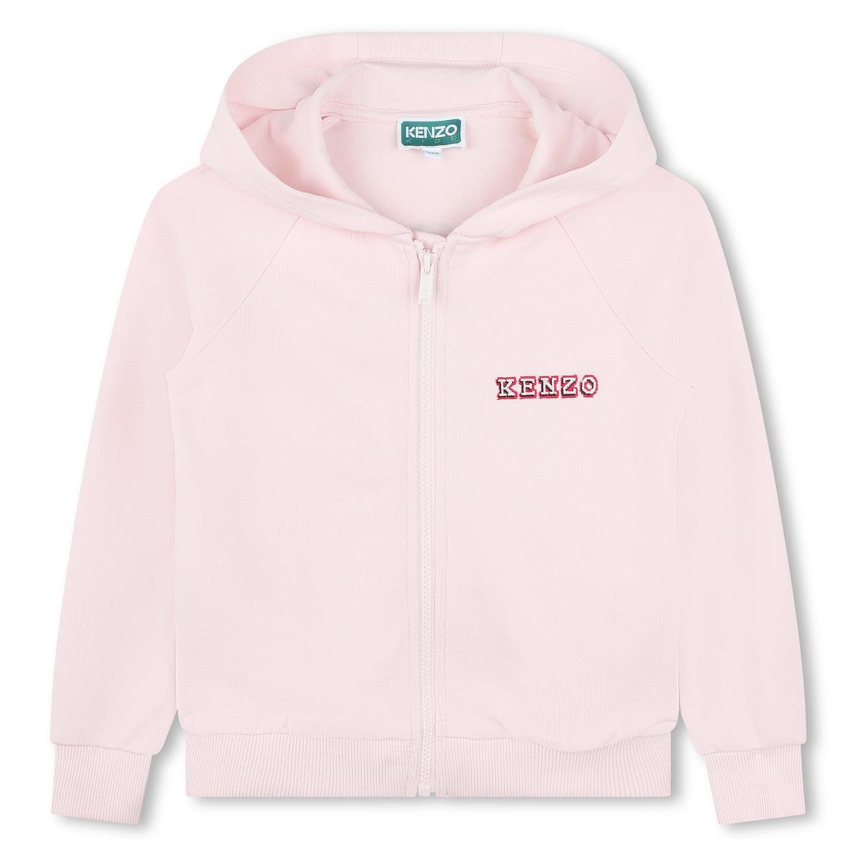 Girls Light Pink Zip-Up Top