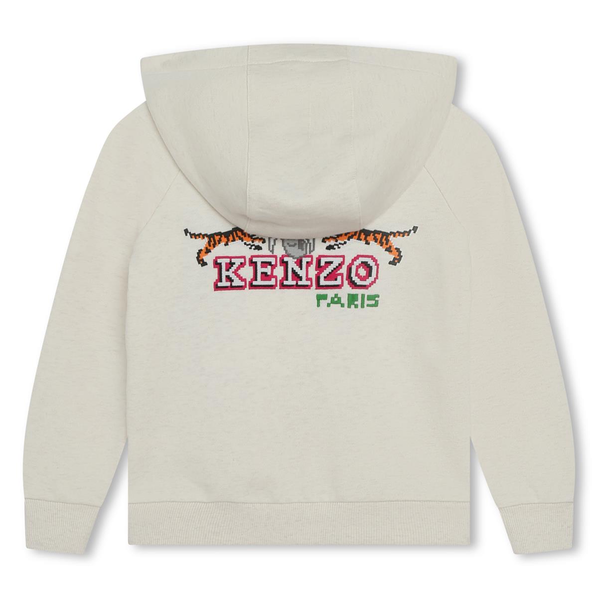 Girls Light Grey Zip-Up Top