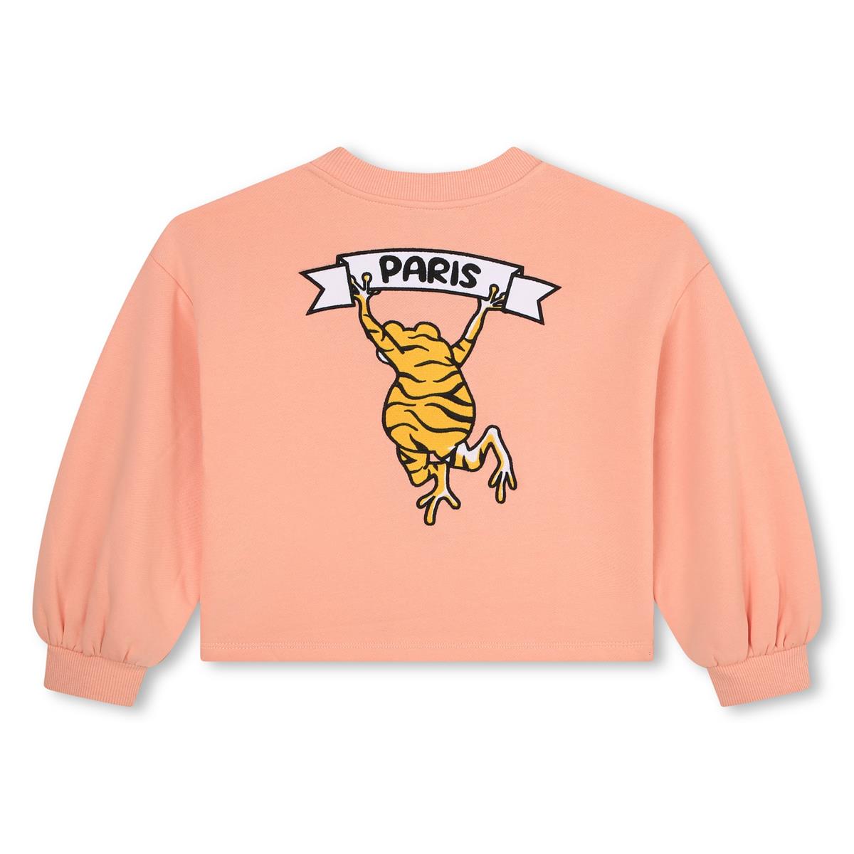 Girls Pink Logo Cotton Sweatshirt