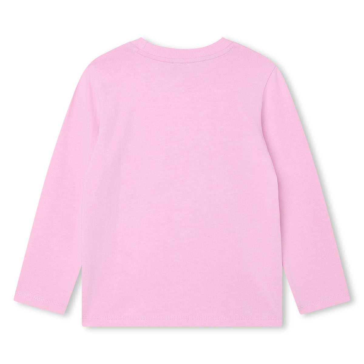 Girls Pink Logo Cotton T-Shirt