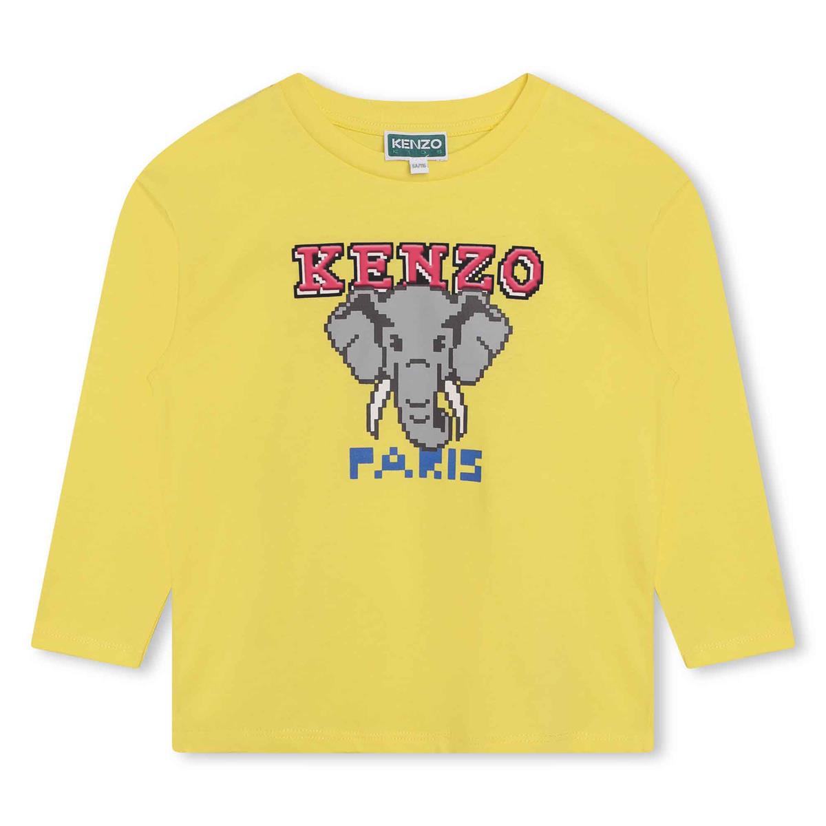Girls Yellow Logo Cotton T-Shirt