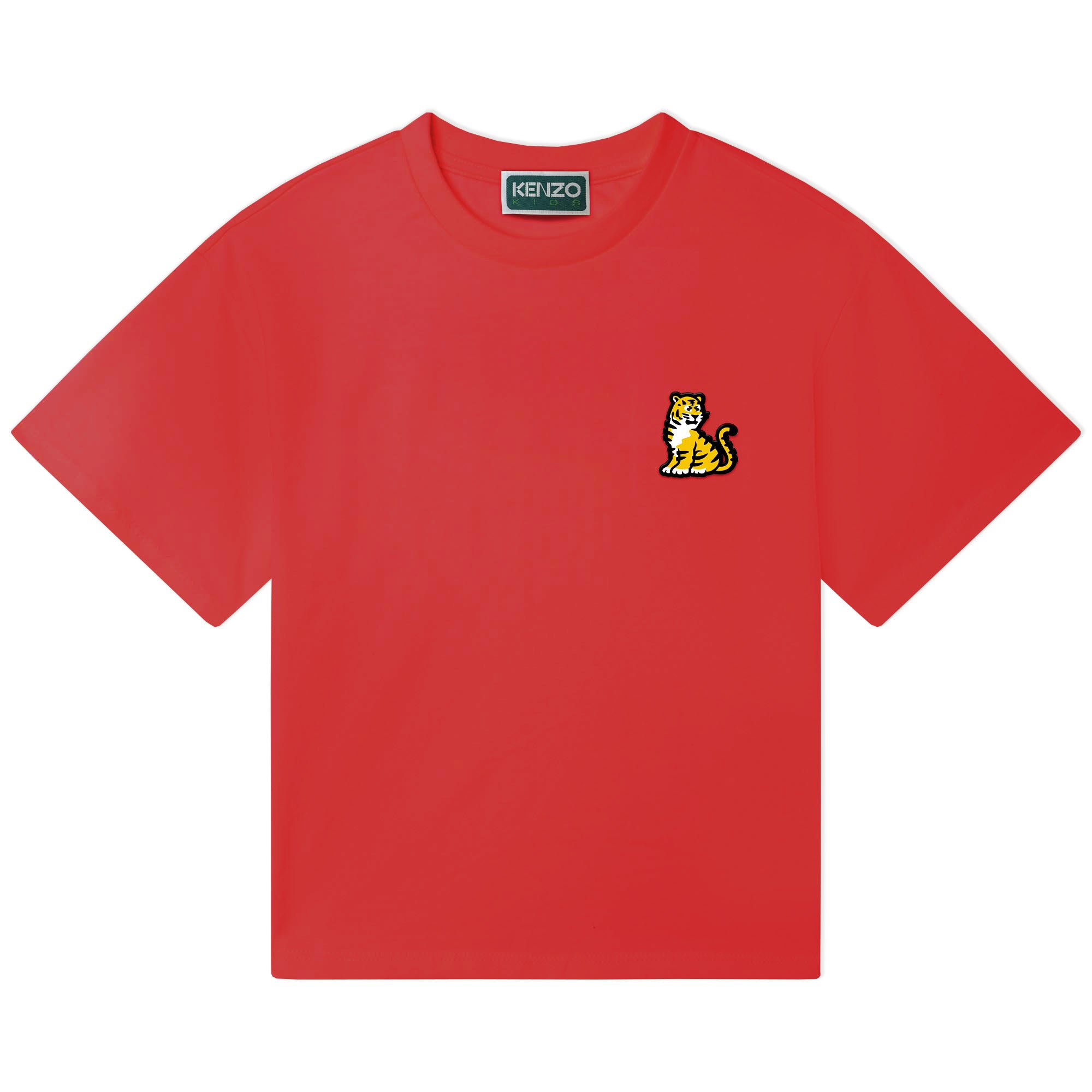 Girls Red Logo Cotton T-Shirt