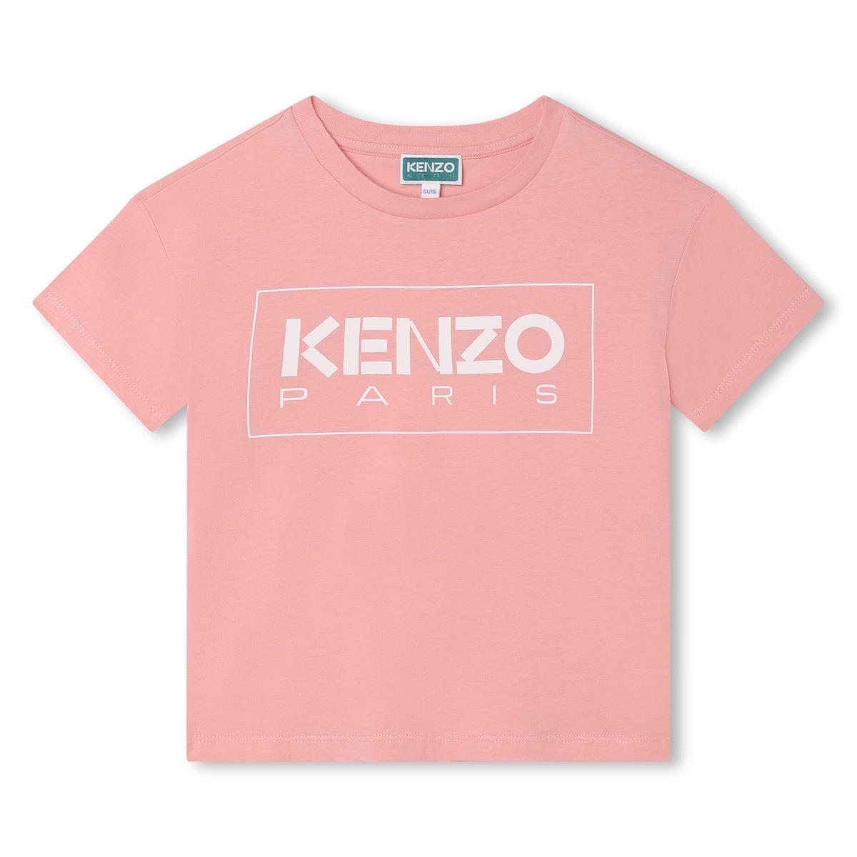 Girls Pink Logo Cotton T-Shirt