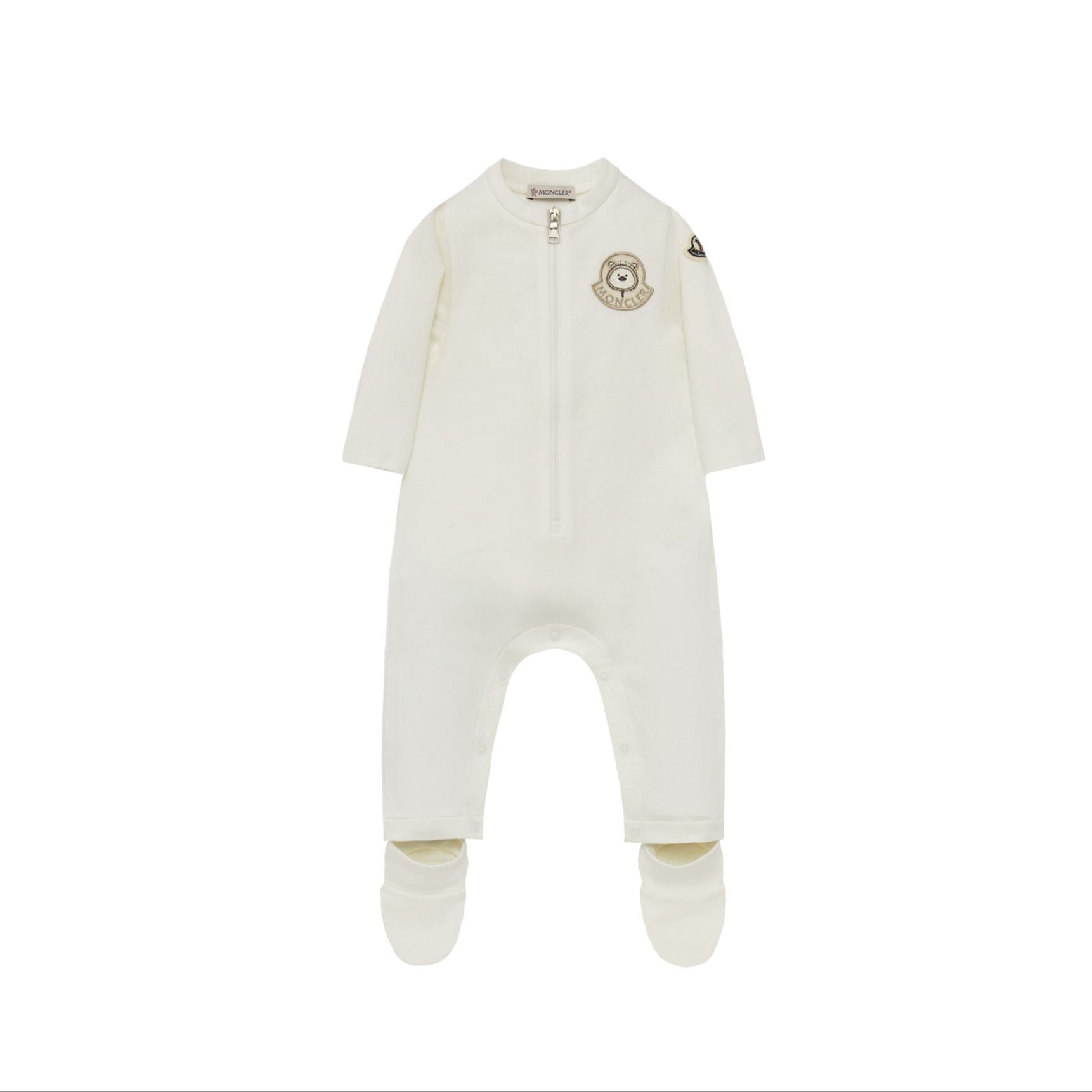 Baby Boys & Girls White Cotton Babysuit