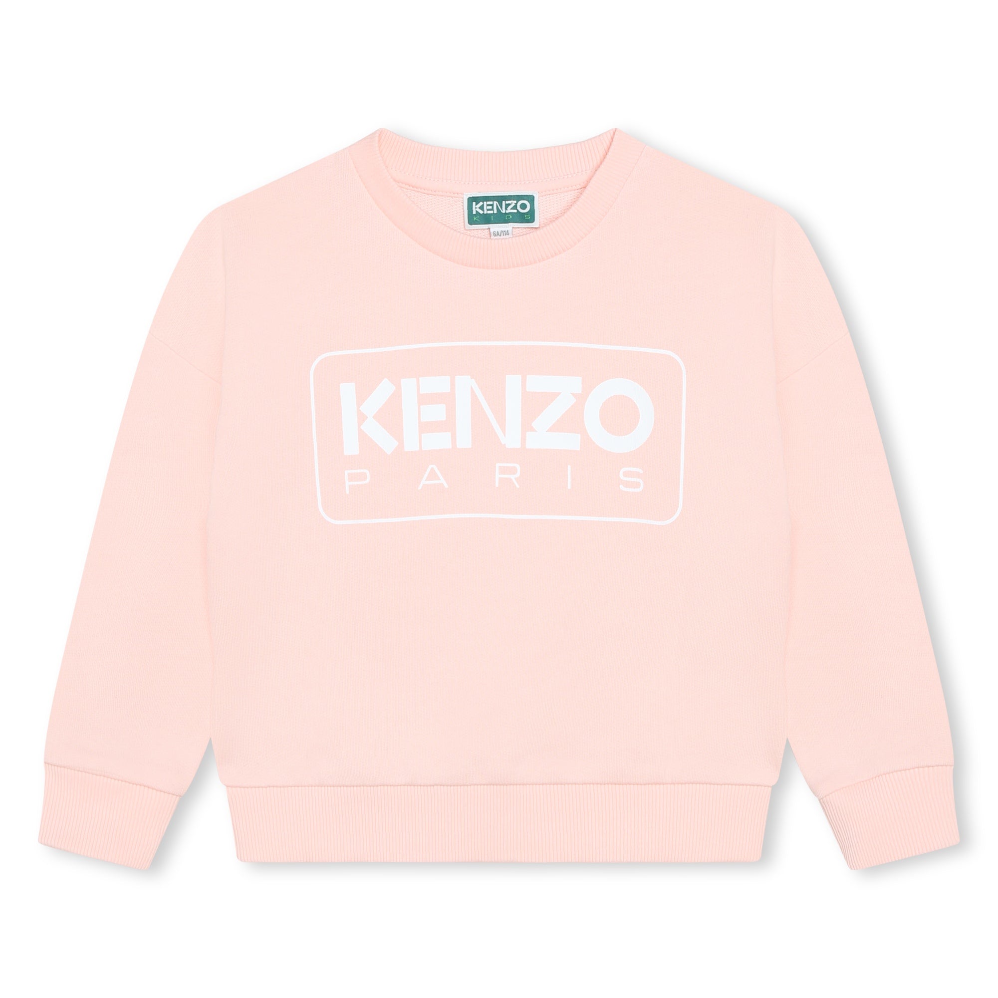 Girls Pink Logo Cotton Sweatshirt