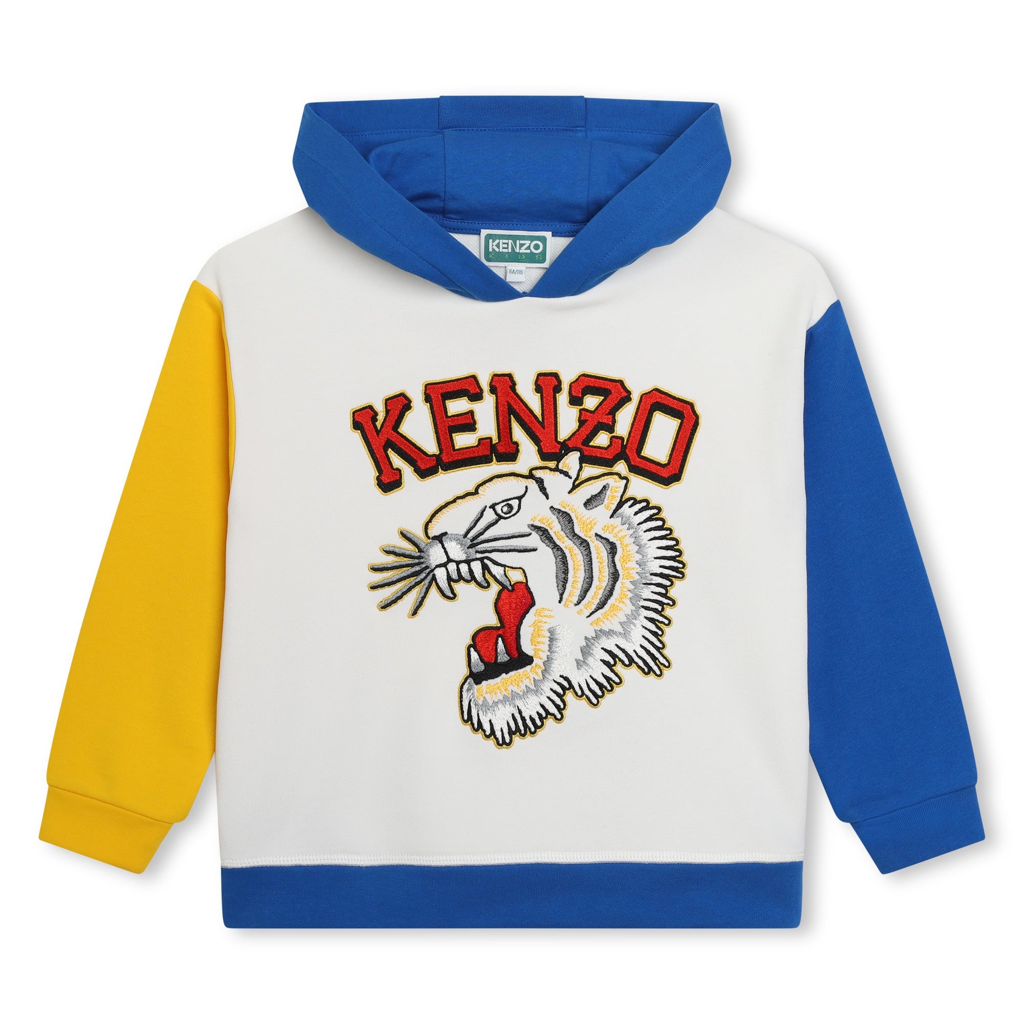 Boys White Tiger Hooded Sweatshirt