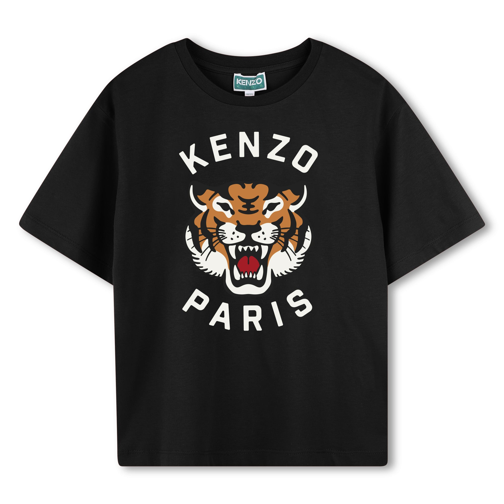 Boys Black Print Logo Cotton T-Shirt