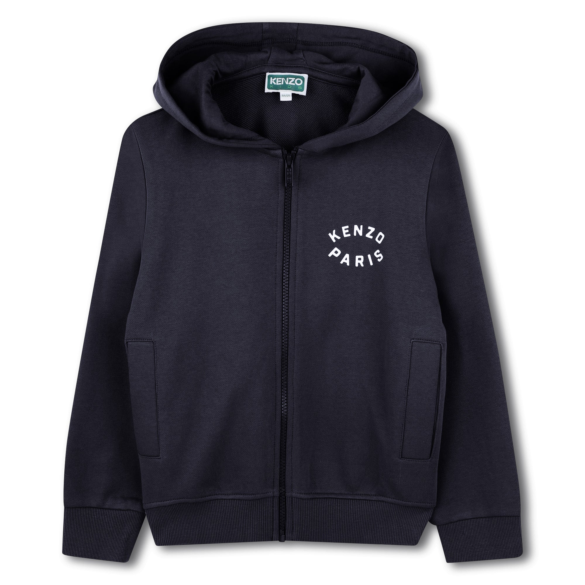 Boys Navy Cotton Zip-Up Top