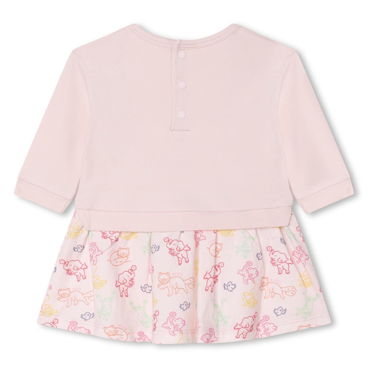 Baby Girls Pink Printed Cotton Dress
