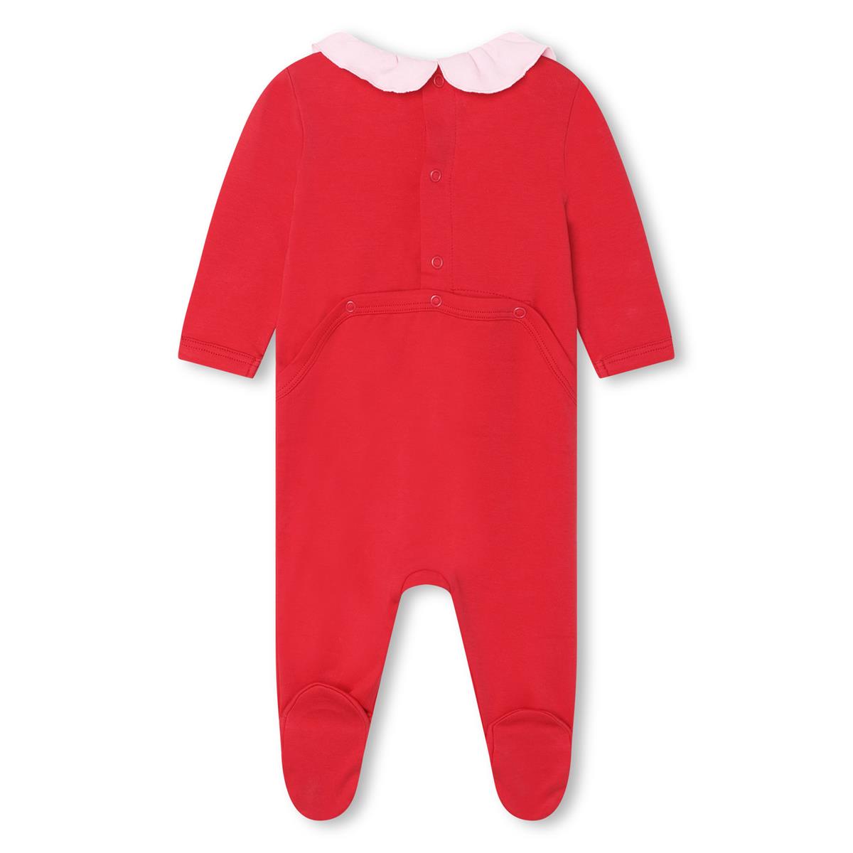 Baby Girls Red Logo Cotton Babysuit