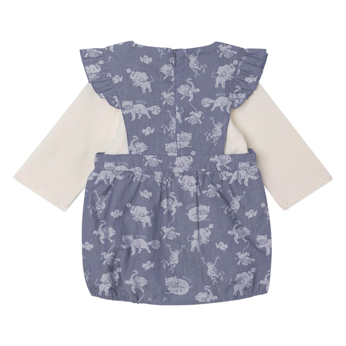 Baby Girls Blue Printed Set
