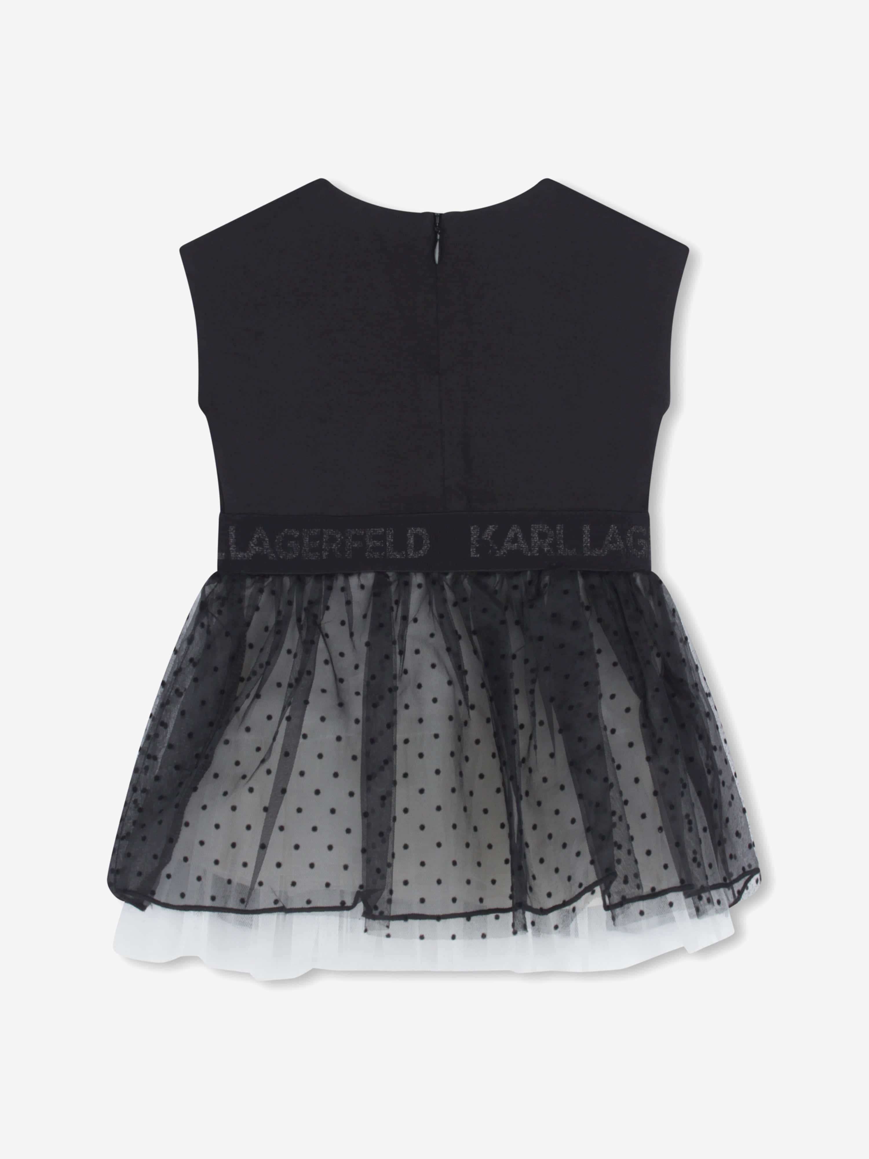 Karl Lagerfeld Baby Girls Choupette Occasion Dress in Black