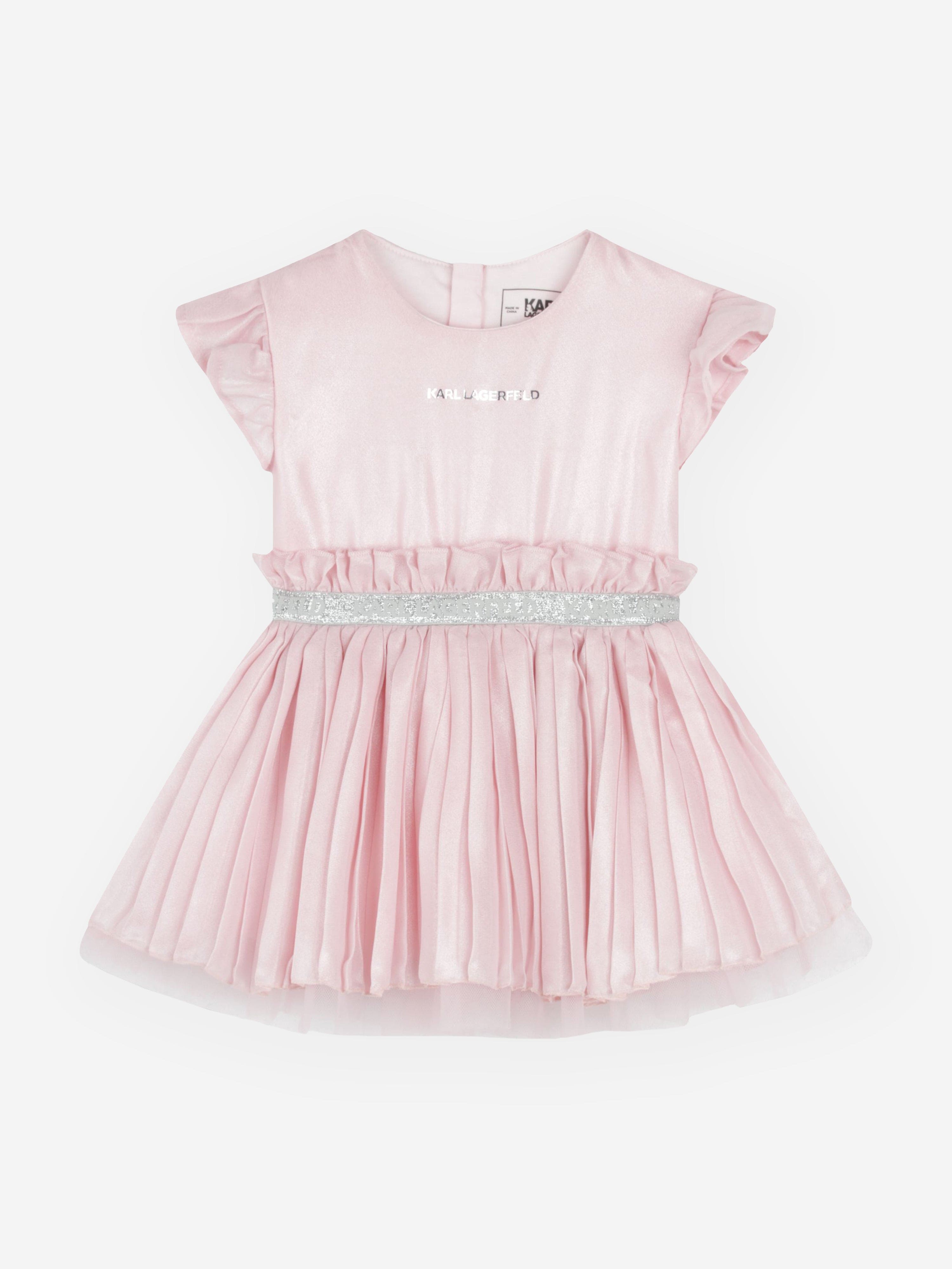 Karl Lagerfeld Baby Girls Logo Occasion Dress in Pink