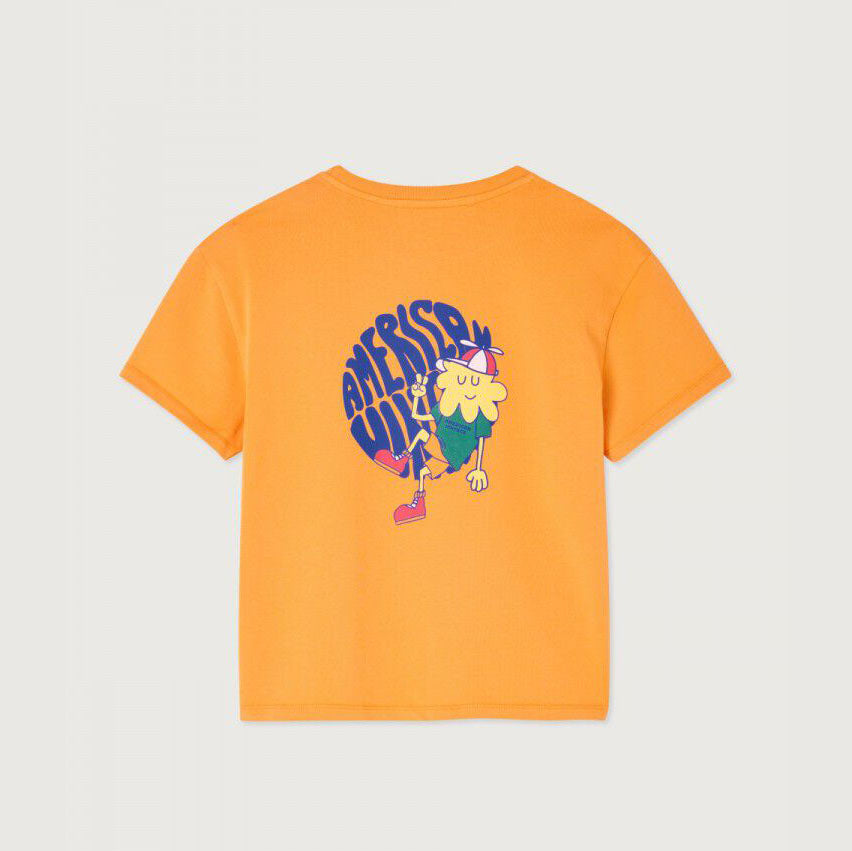 Boys & Girls Orange Logo Cotton T-Shirt
