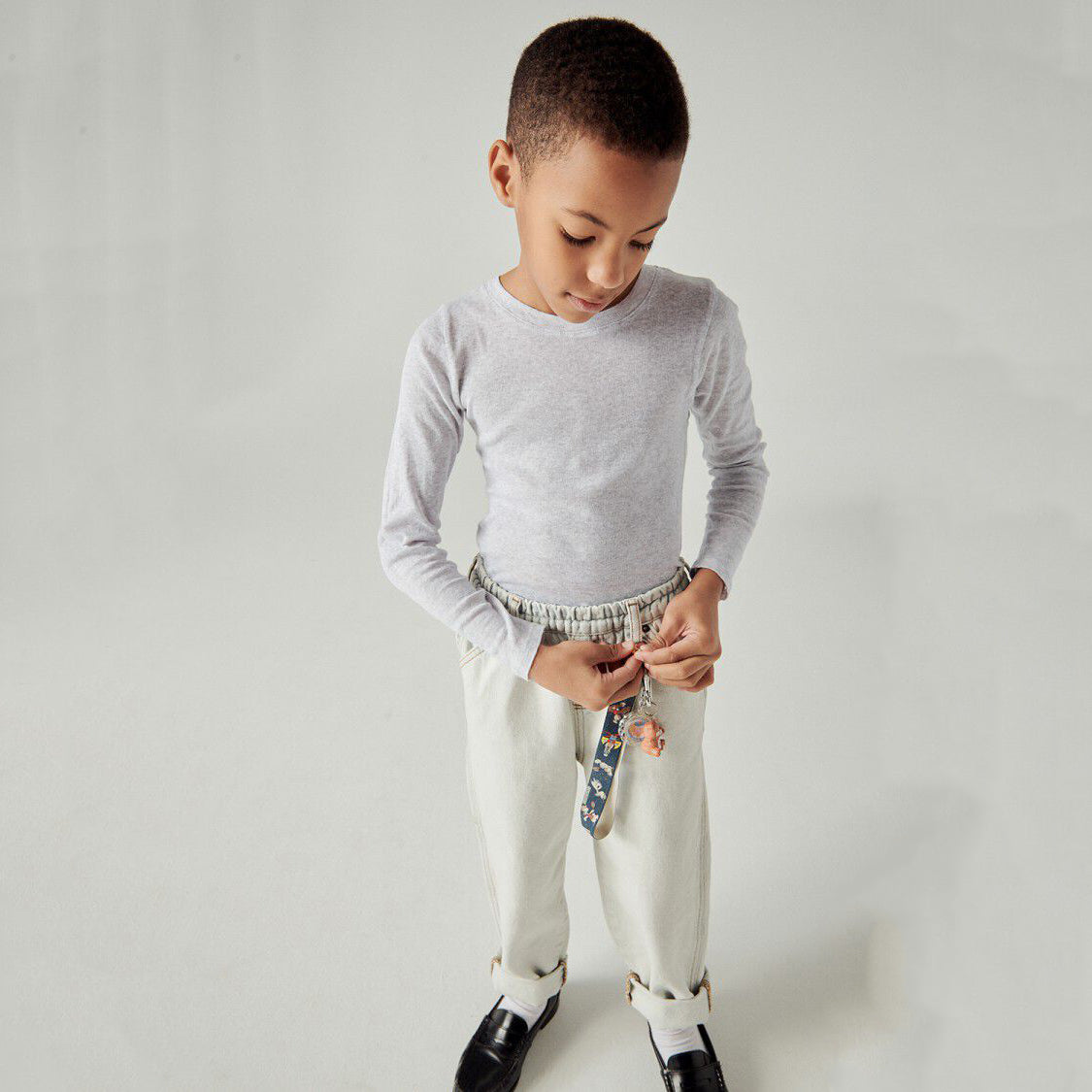 Boys & Girls Grey Cotton T-Shirt