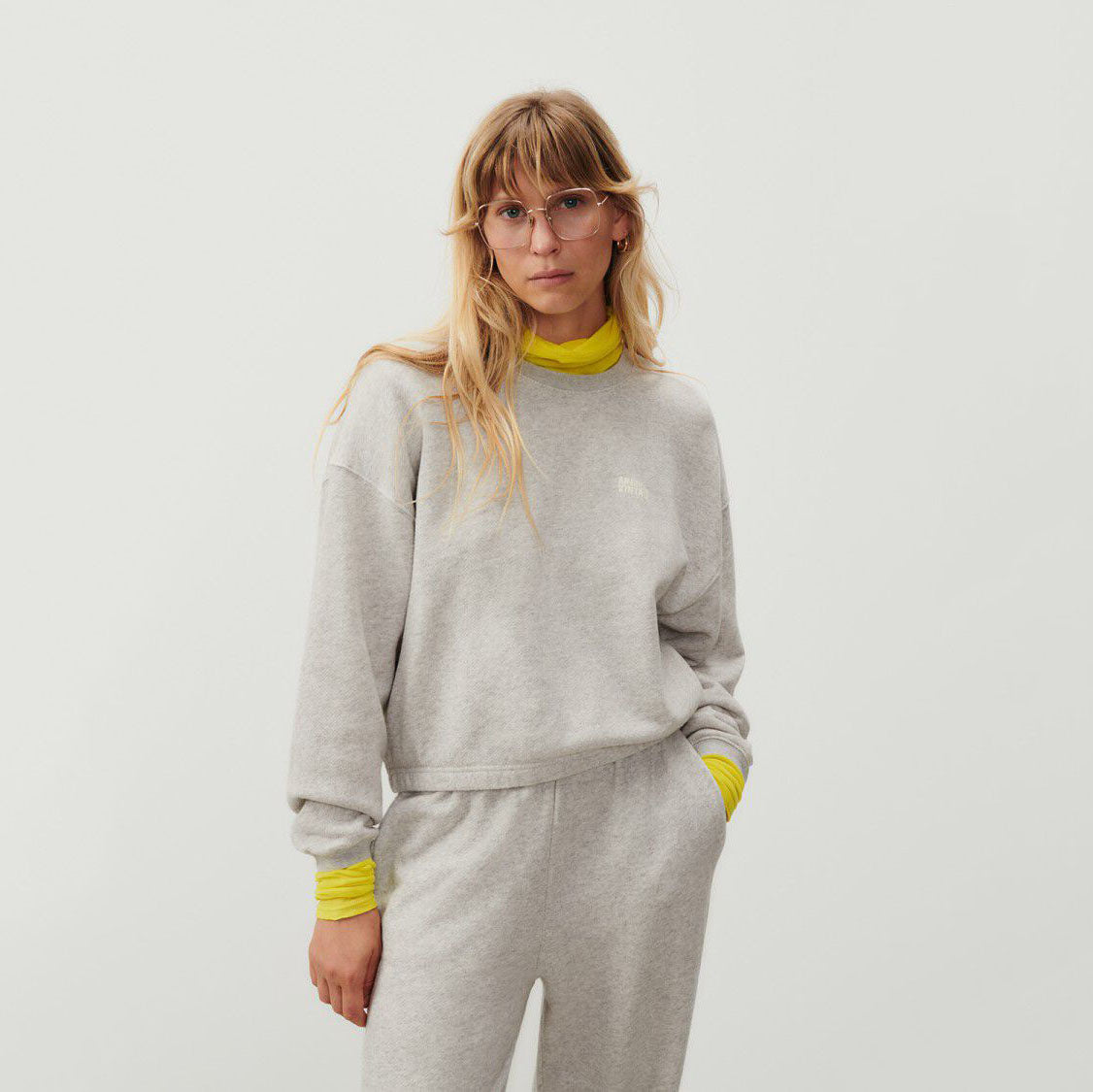 Women Light Grey Cotton Sweatshirt