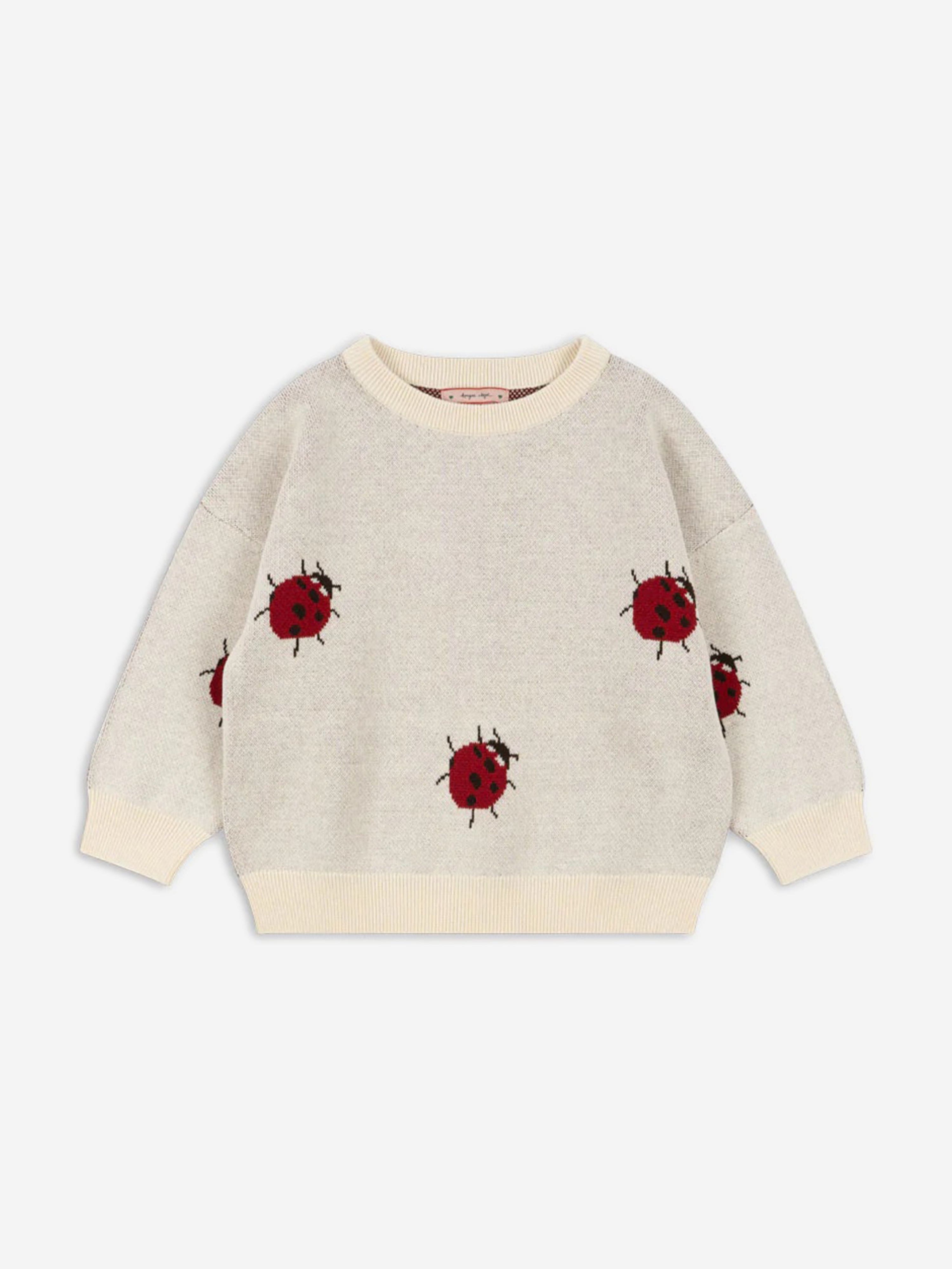 Girls Lapis Ladybug Knit Jumper in Ivory