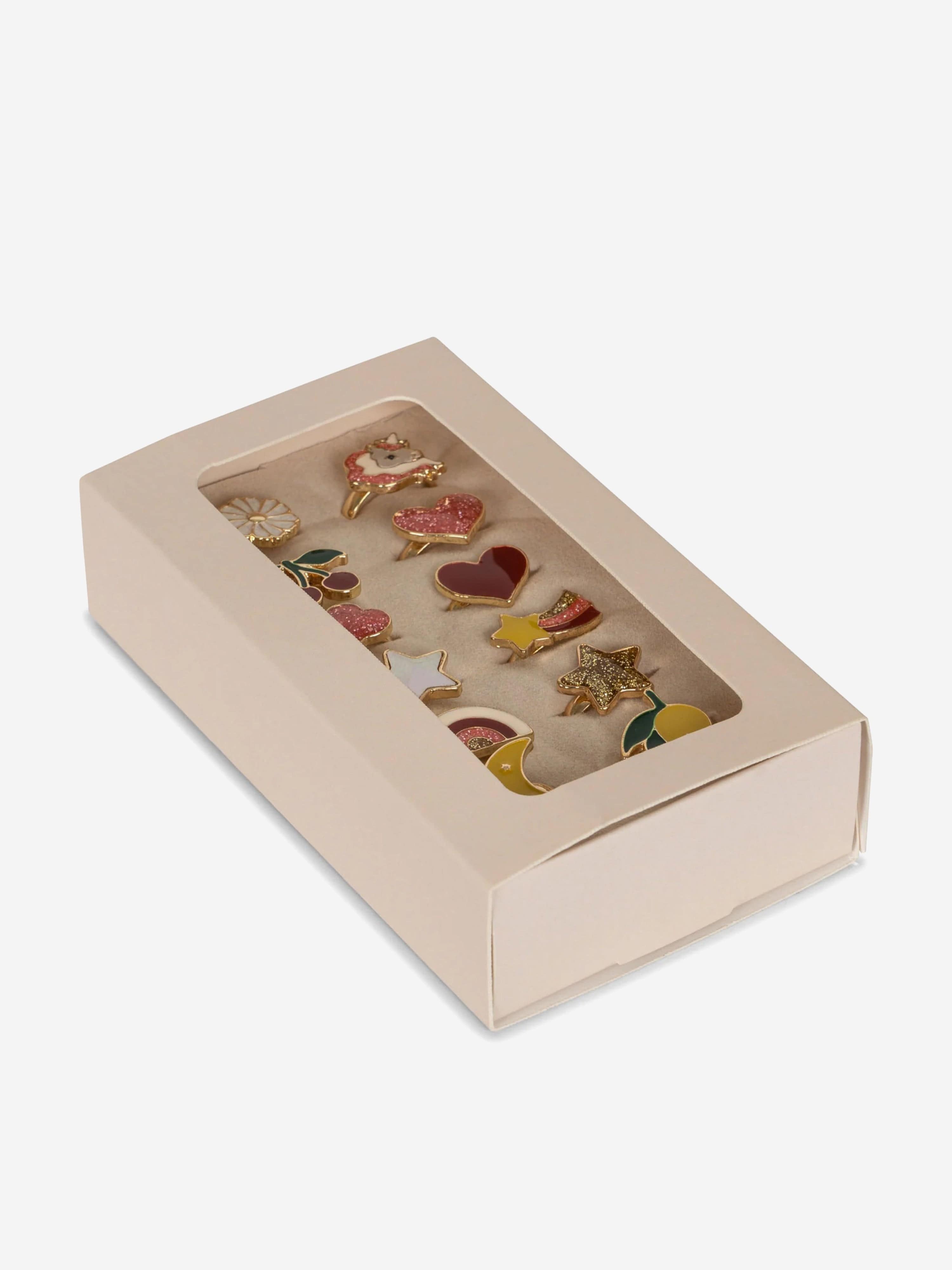 Konges Sløjd Girls 12 Pack Ring Set in Multicolour (10.5cm)