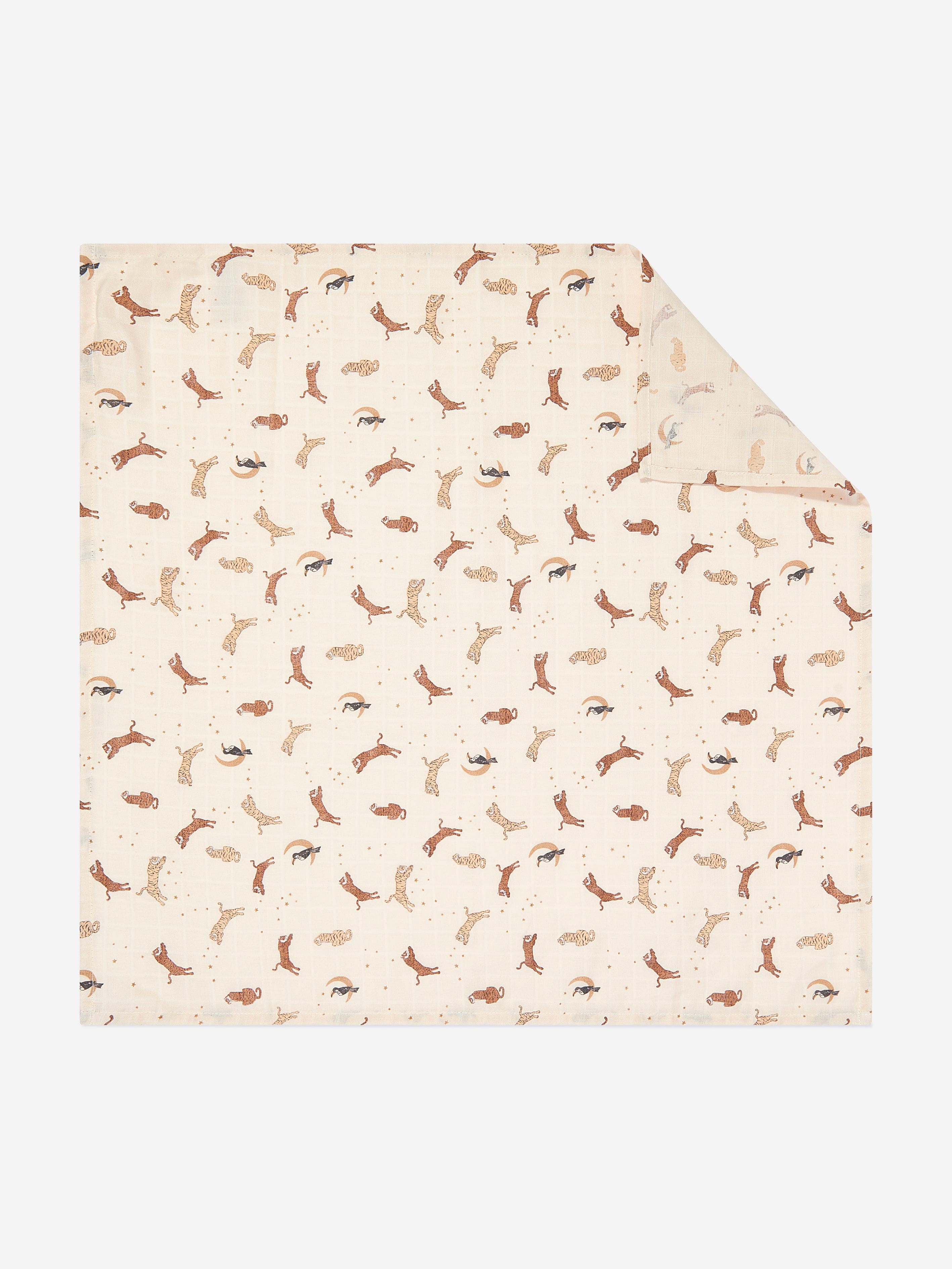 Konges Sløjd Baby 3 Pack Muslin Cloth Set in Beige (65cm)