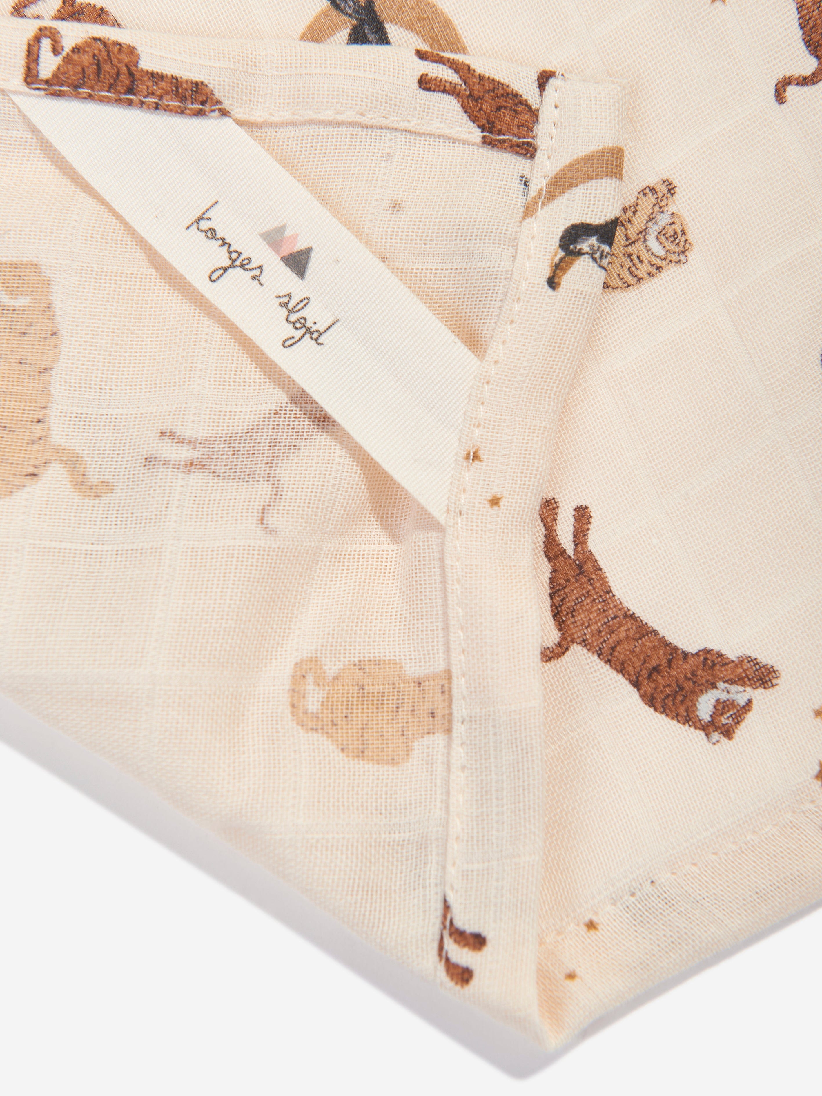 Konges Sløjd Baby 3 Pack Muslin Cloth Set in Beige (65cm)