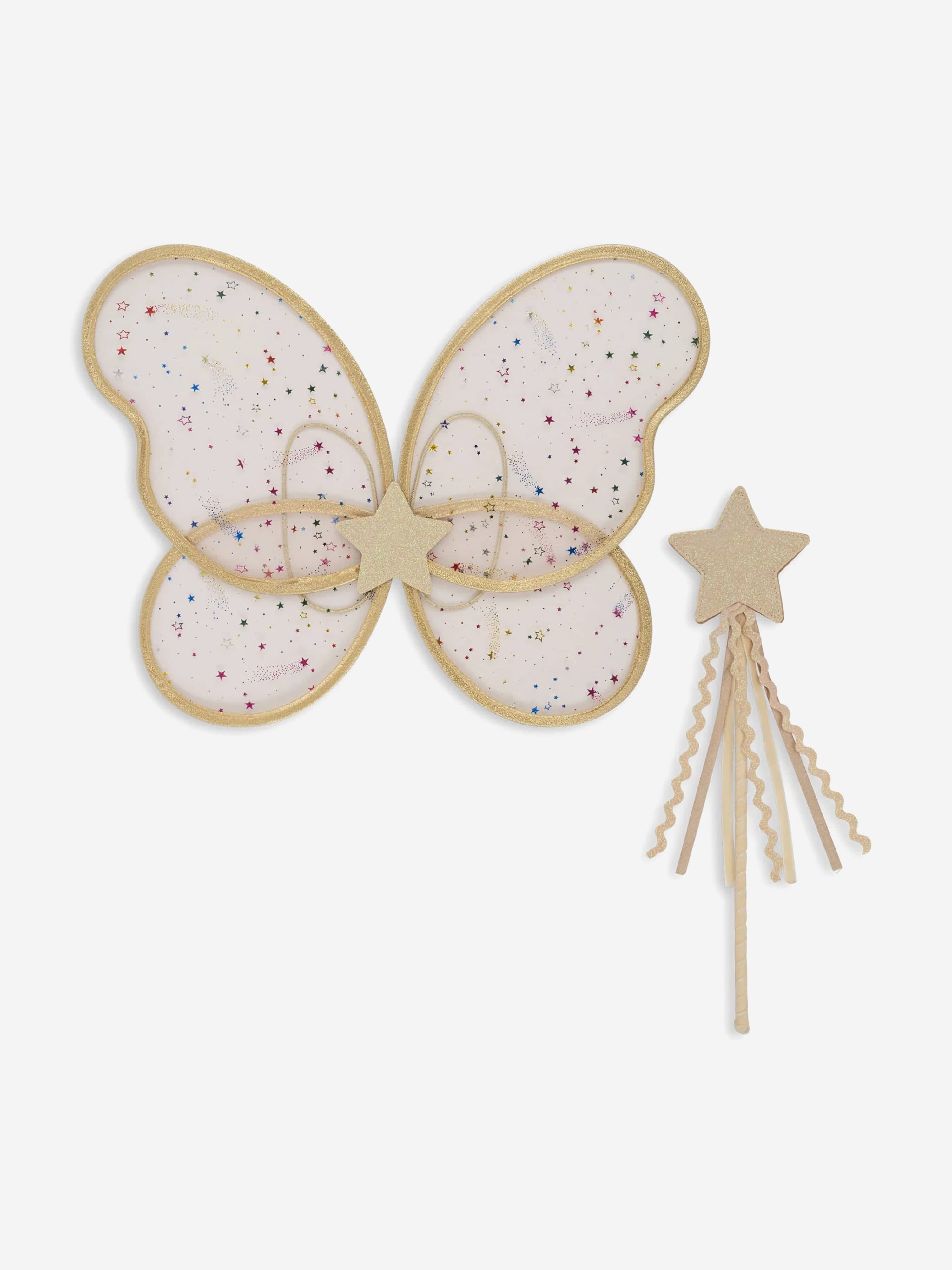 Konges Sløjd Girls Wings And Wand Fairy Costume in Brown
