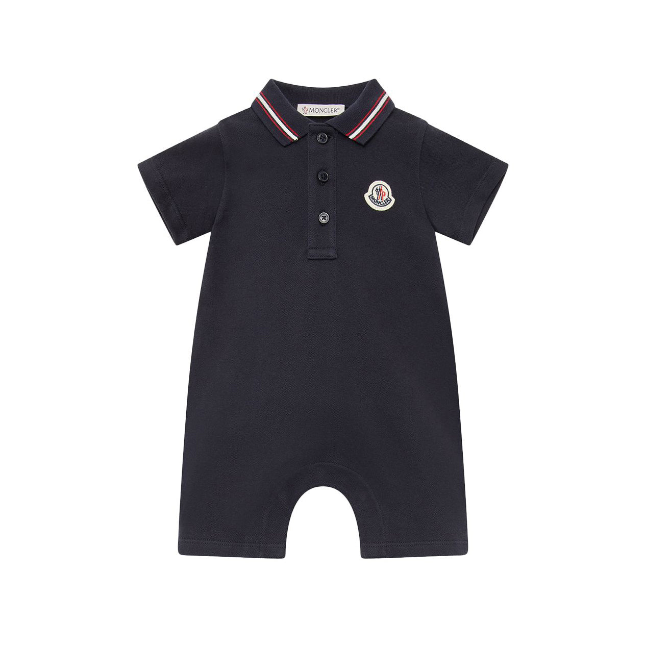 Baby Boys Navy Cotton Babysuit