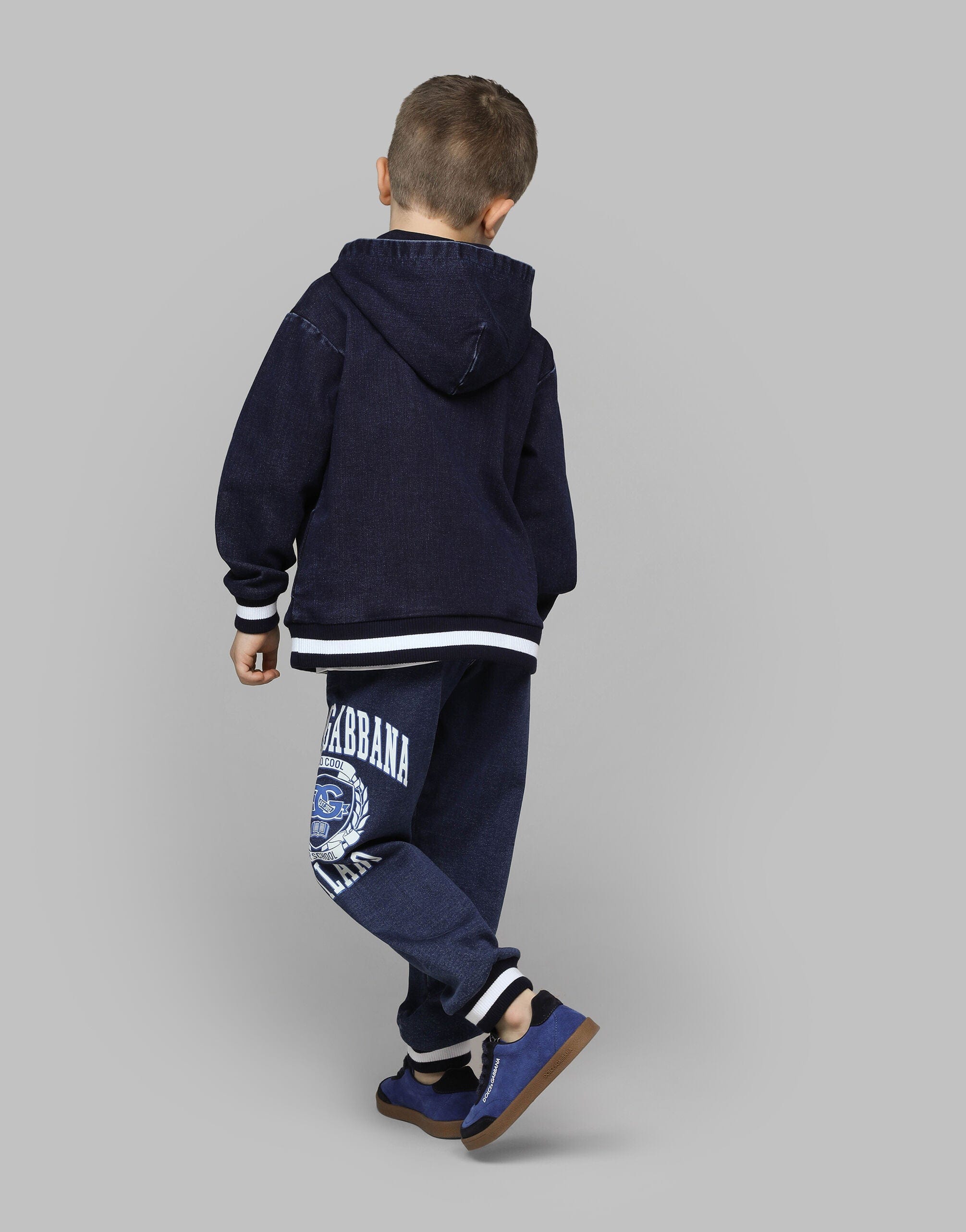 Dolce & Gabbana Boys Logo Joggers in Blue