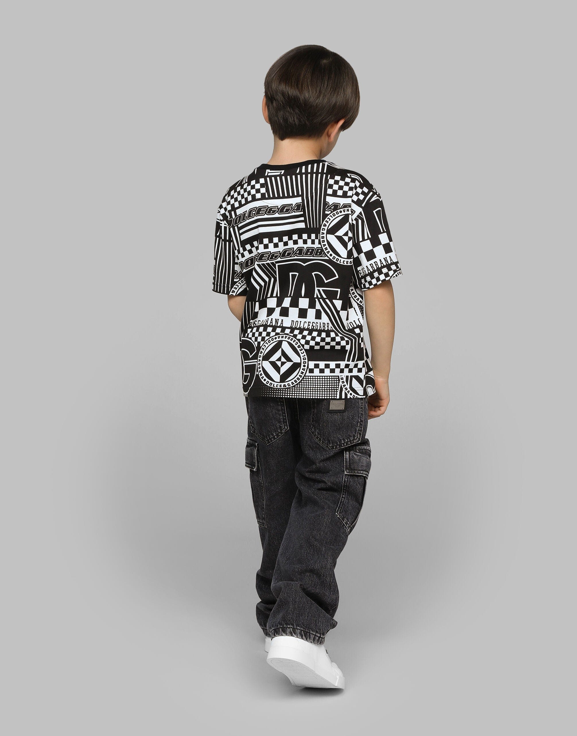 Dolce & Gabbana Boys DG Logo T-Shirt in Black