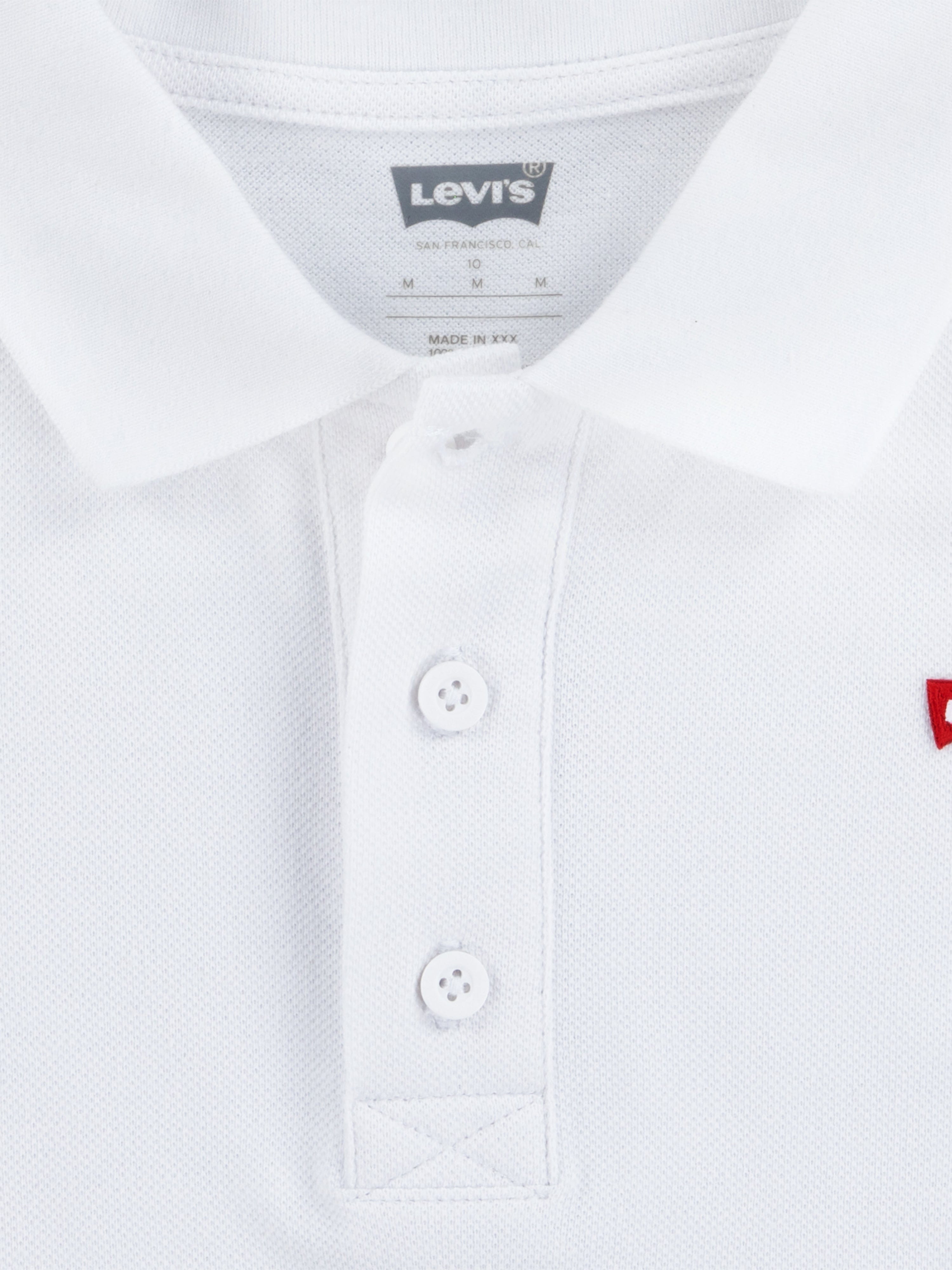 Levi's Boys Back Neck Tape Polo Shirt in White