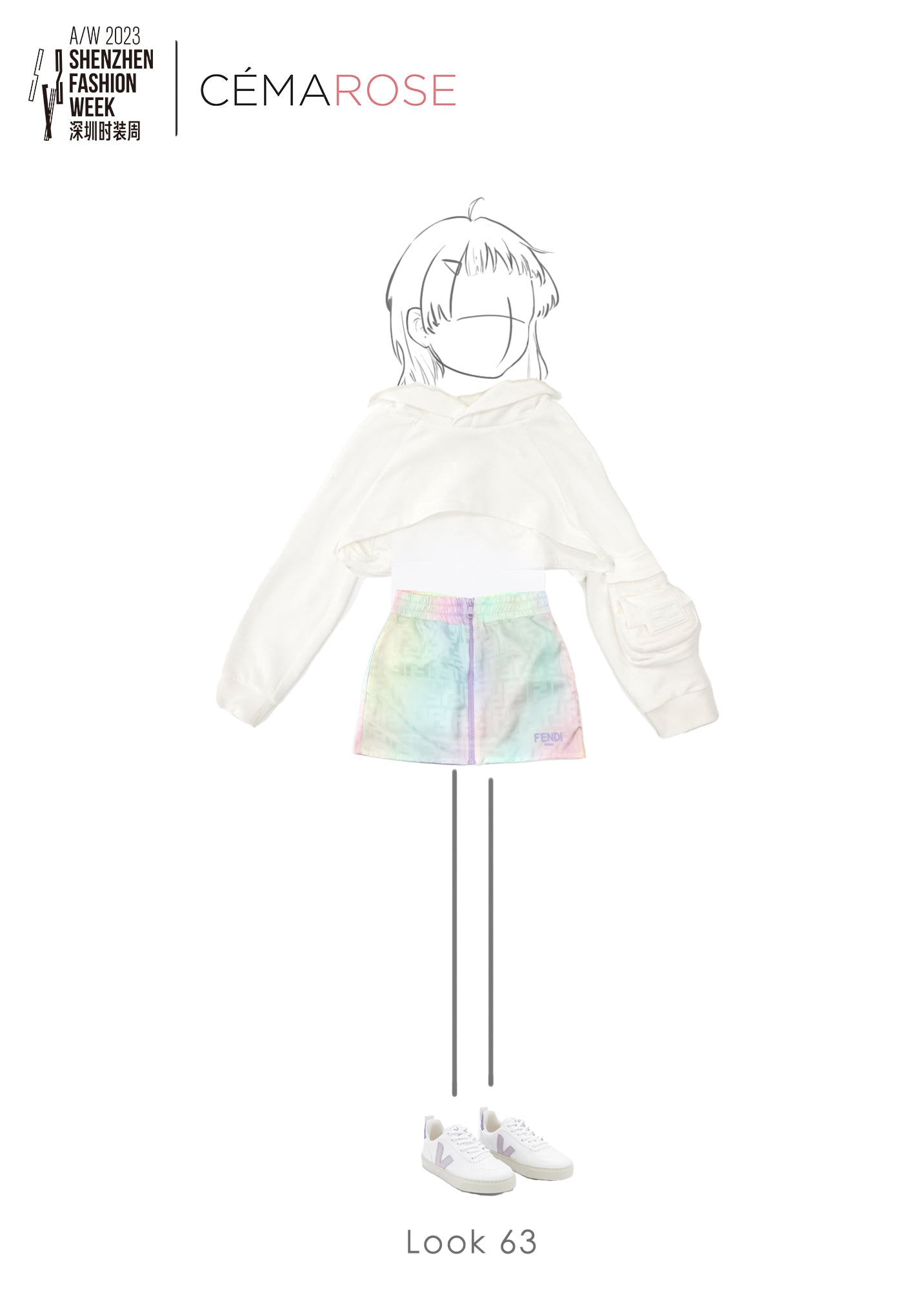 Girls White Hooded Cotton Sweatshirt