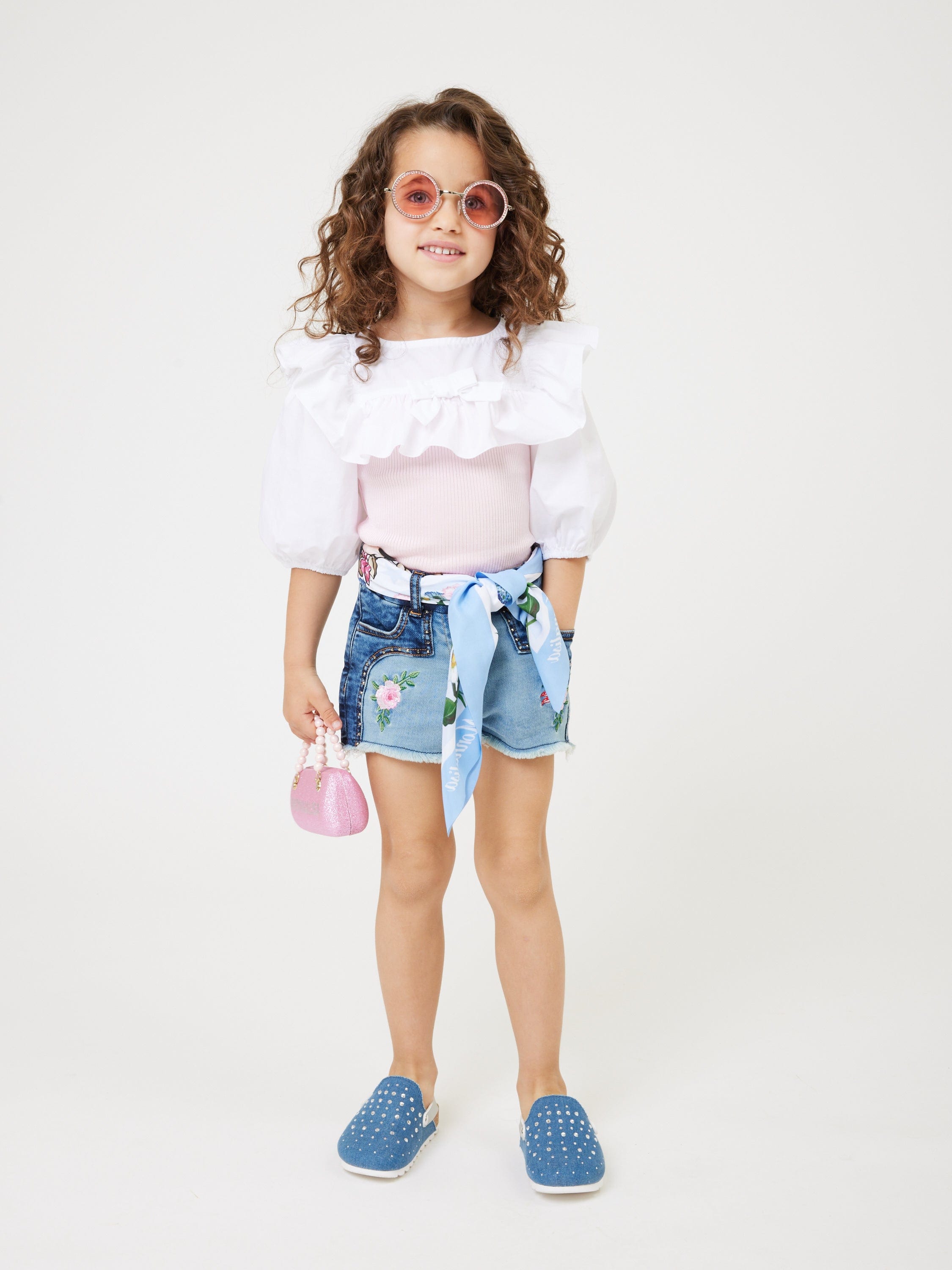 Monnalisa Girls Provenza Top in Pink