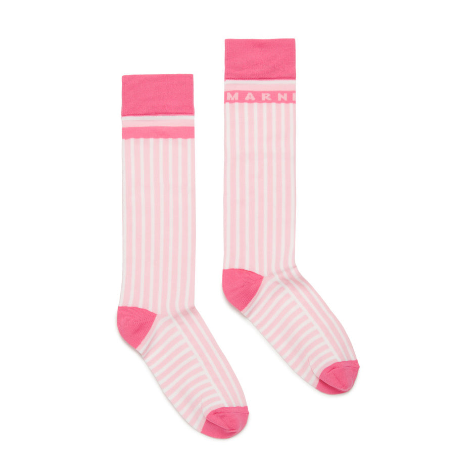 Girls Pink Stripes Socks