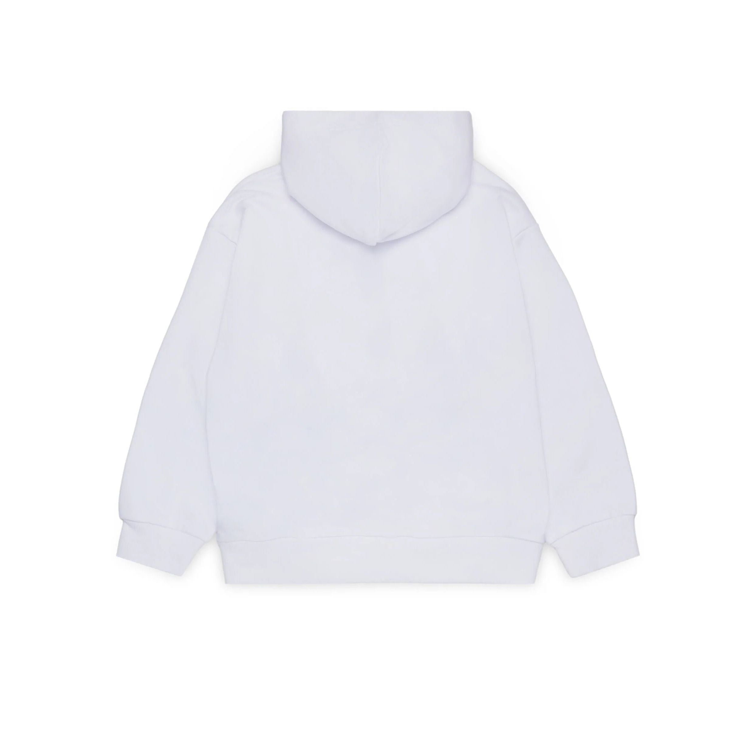 Boys & Girls White Logo Cotton Zip-Up Top