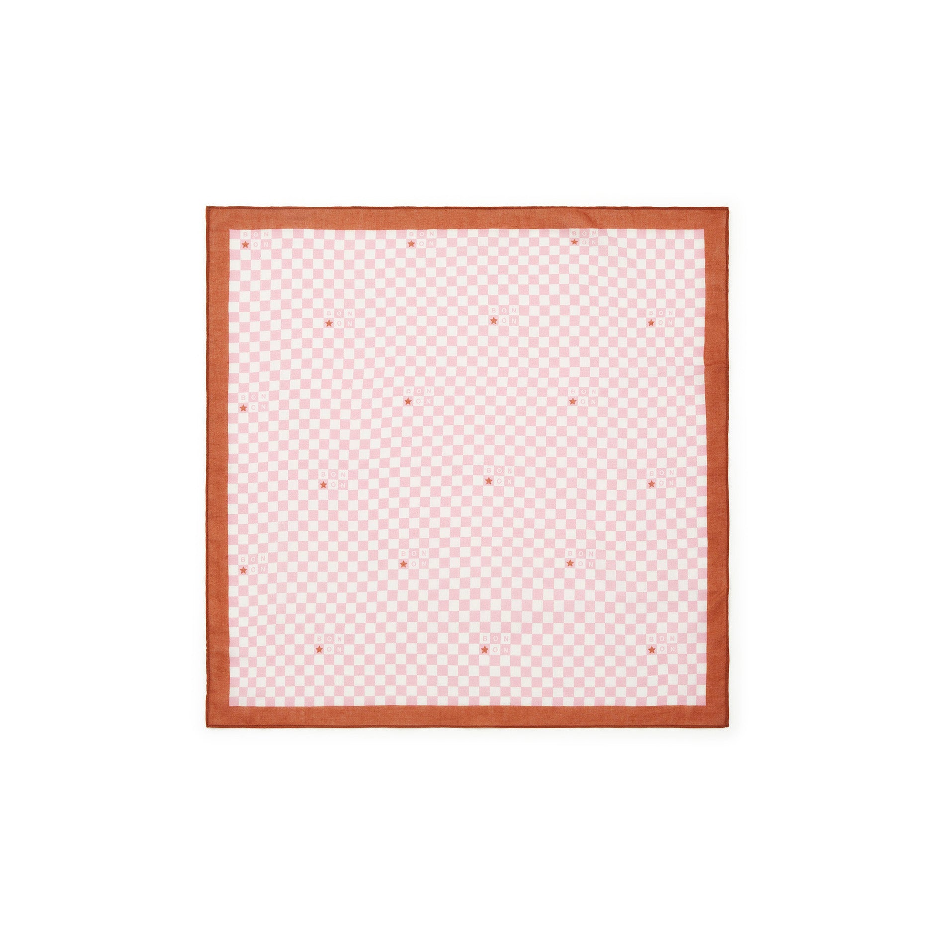 Girls Pink Check Cotton Scarf