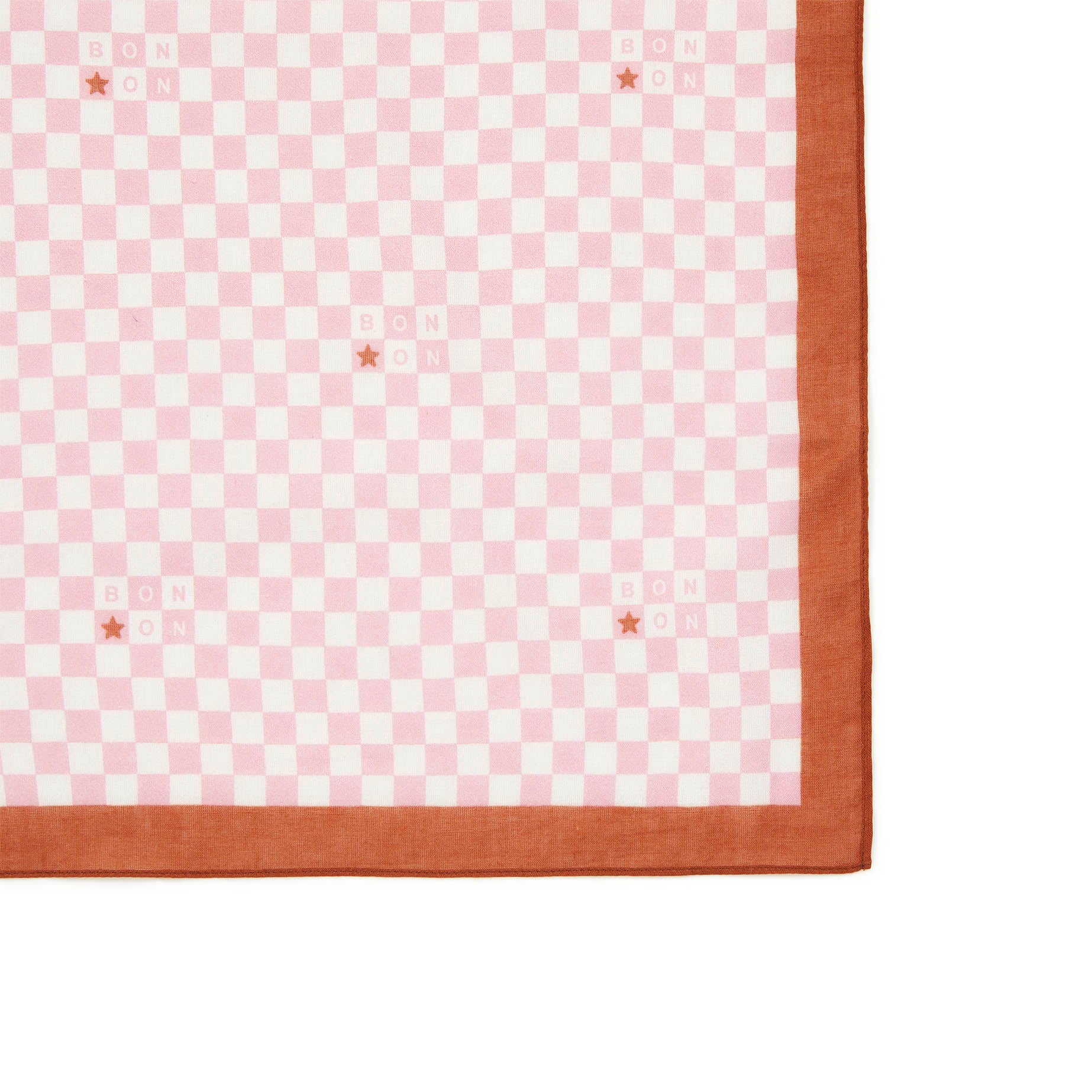 Girls Pink Check Cotton Scarf