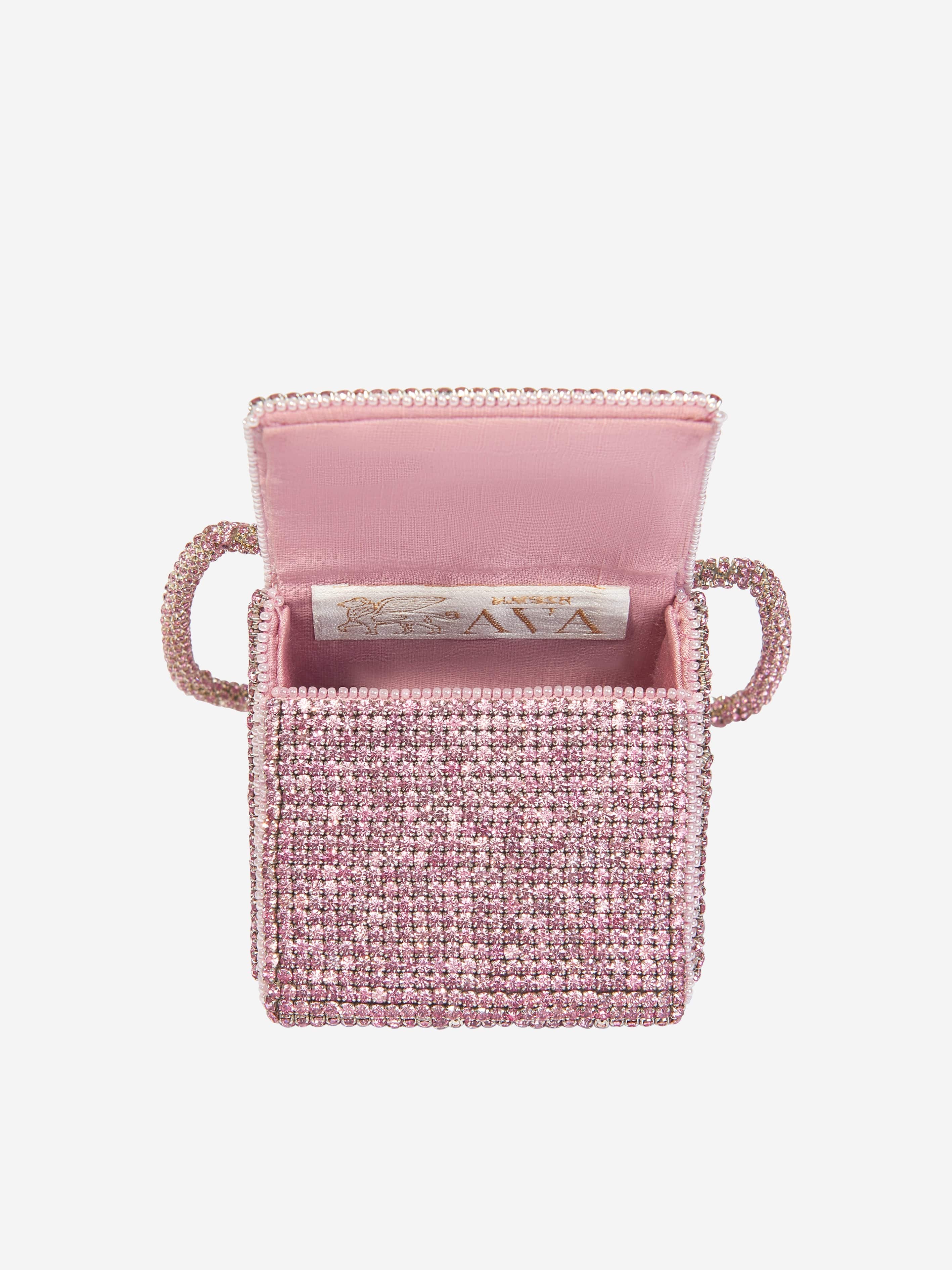 Girls Rhinestone Bow Bag in Pink (12.5cm)