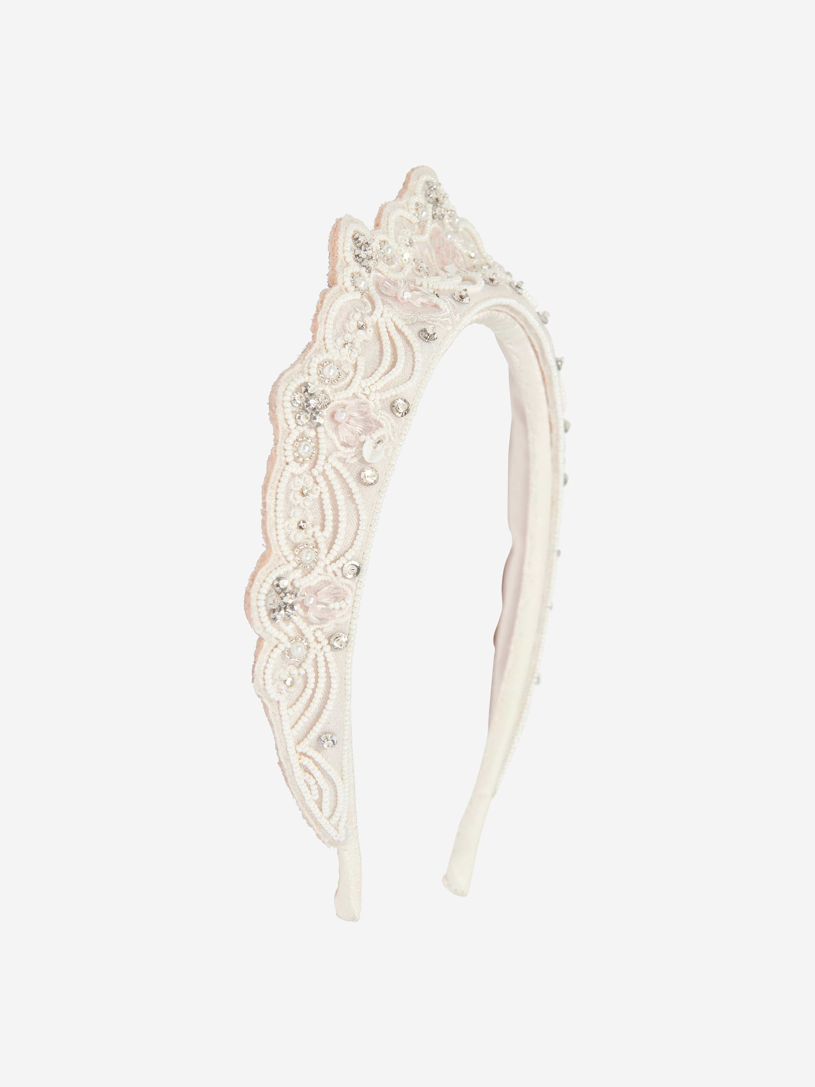 Girls Princess Headband in Ivory